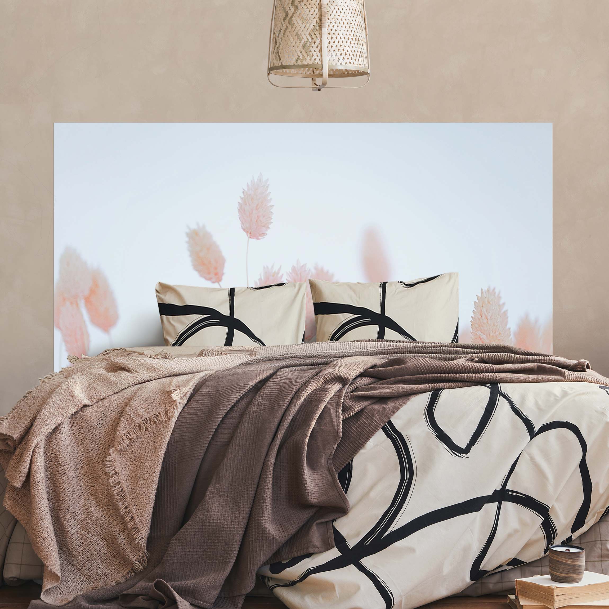 Kopfteil Bett Rosa Gräserspitzen