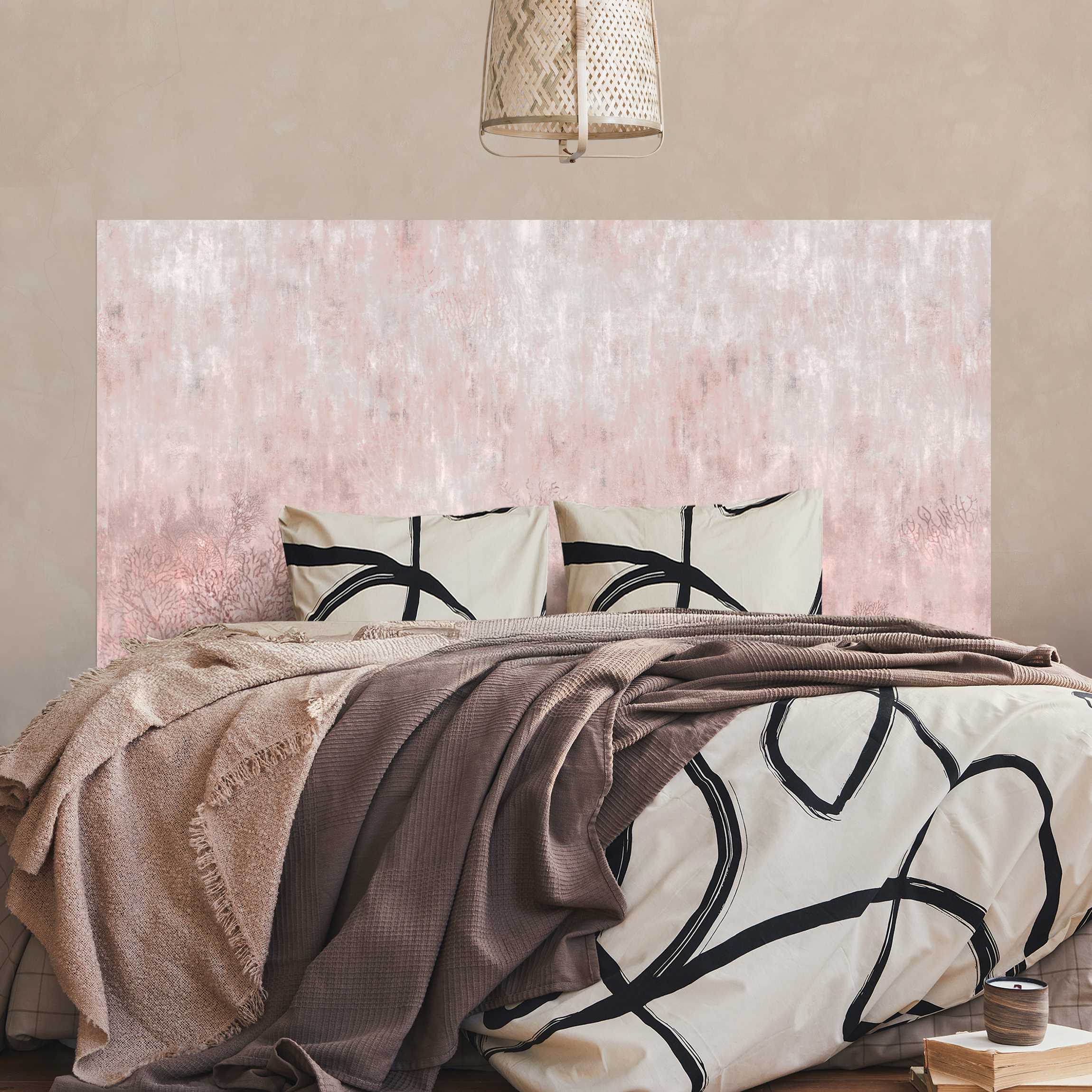 Kopfteil Bett Rosa Korallengrund