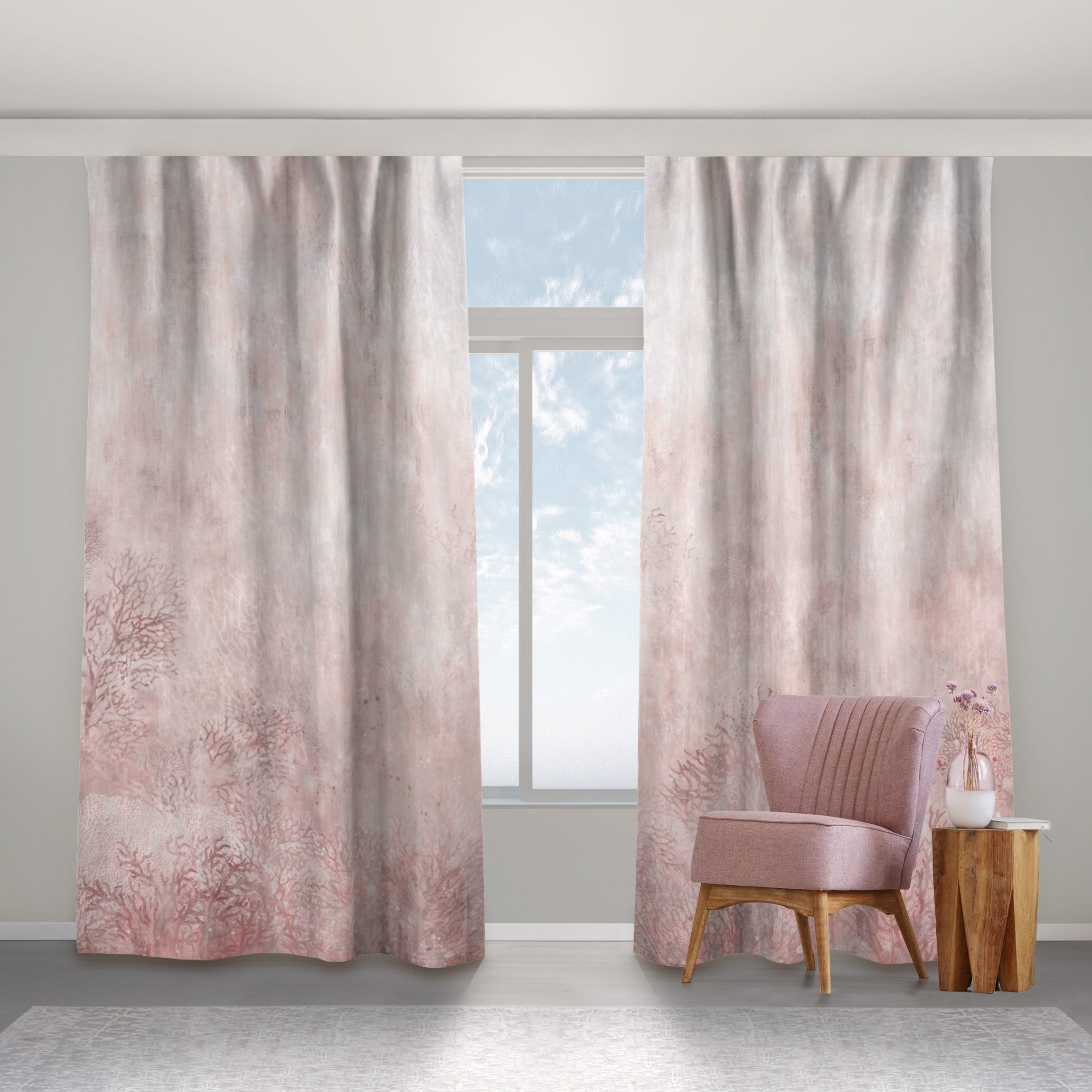 Vorhang Rosa Korallengrund