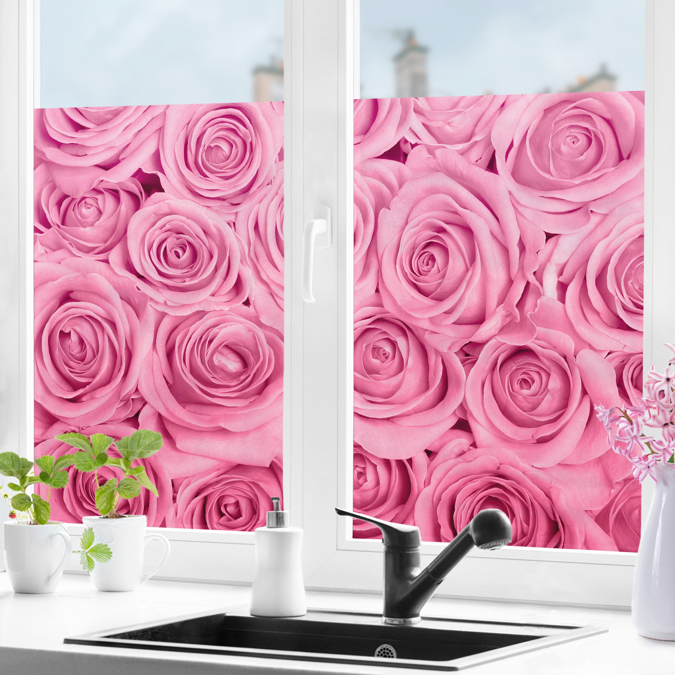 Fensterfolie Rosa Rosen