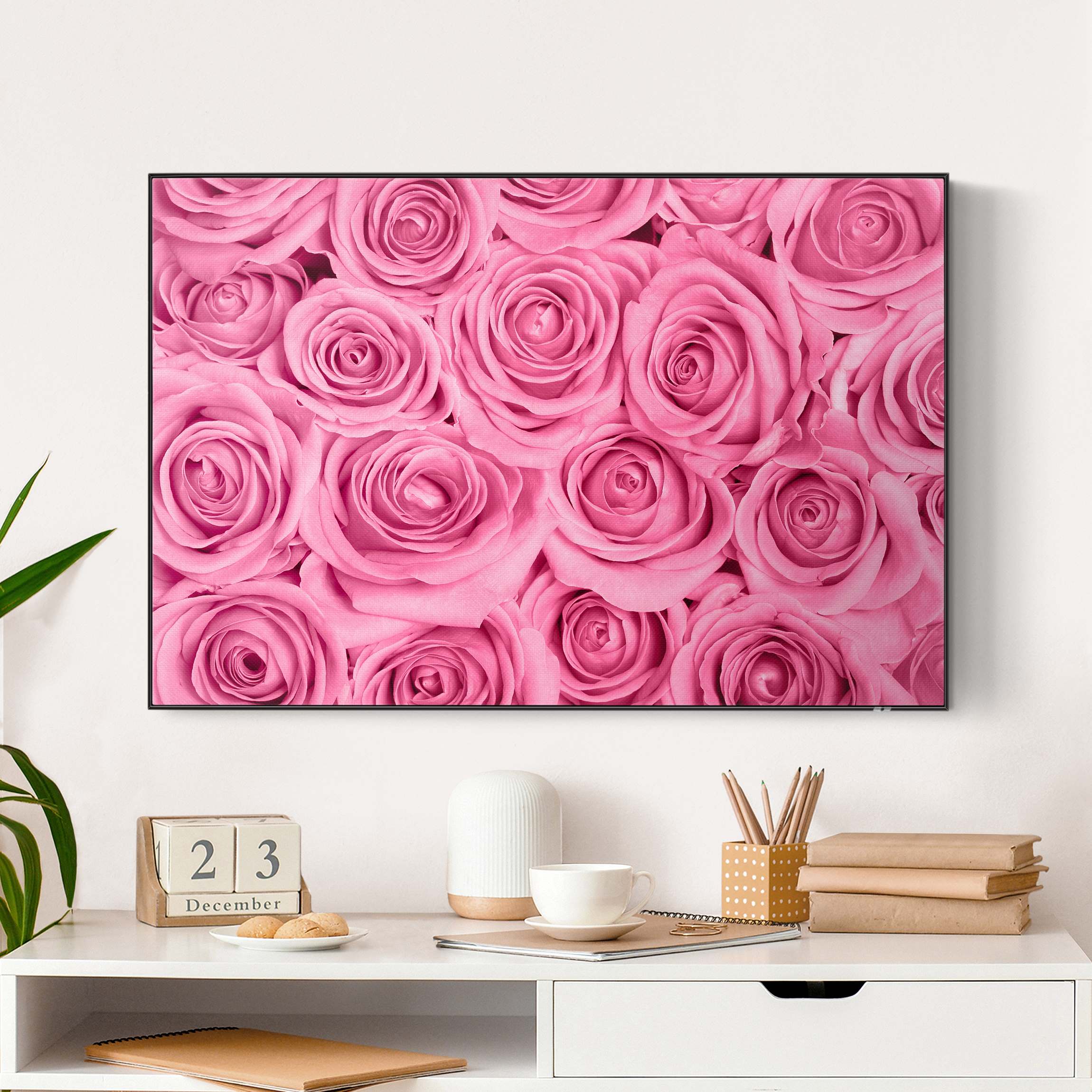 Akustik-Wechselbild Rosa Rosen