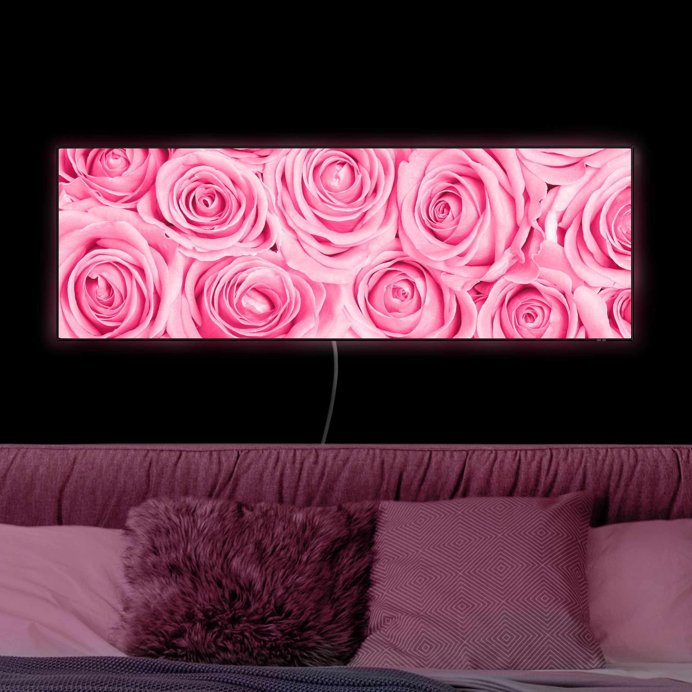 LED-Wechselbild Rosa Rosen