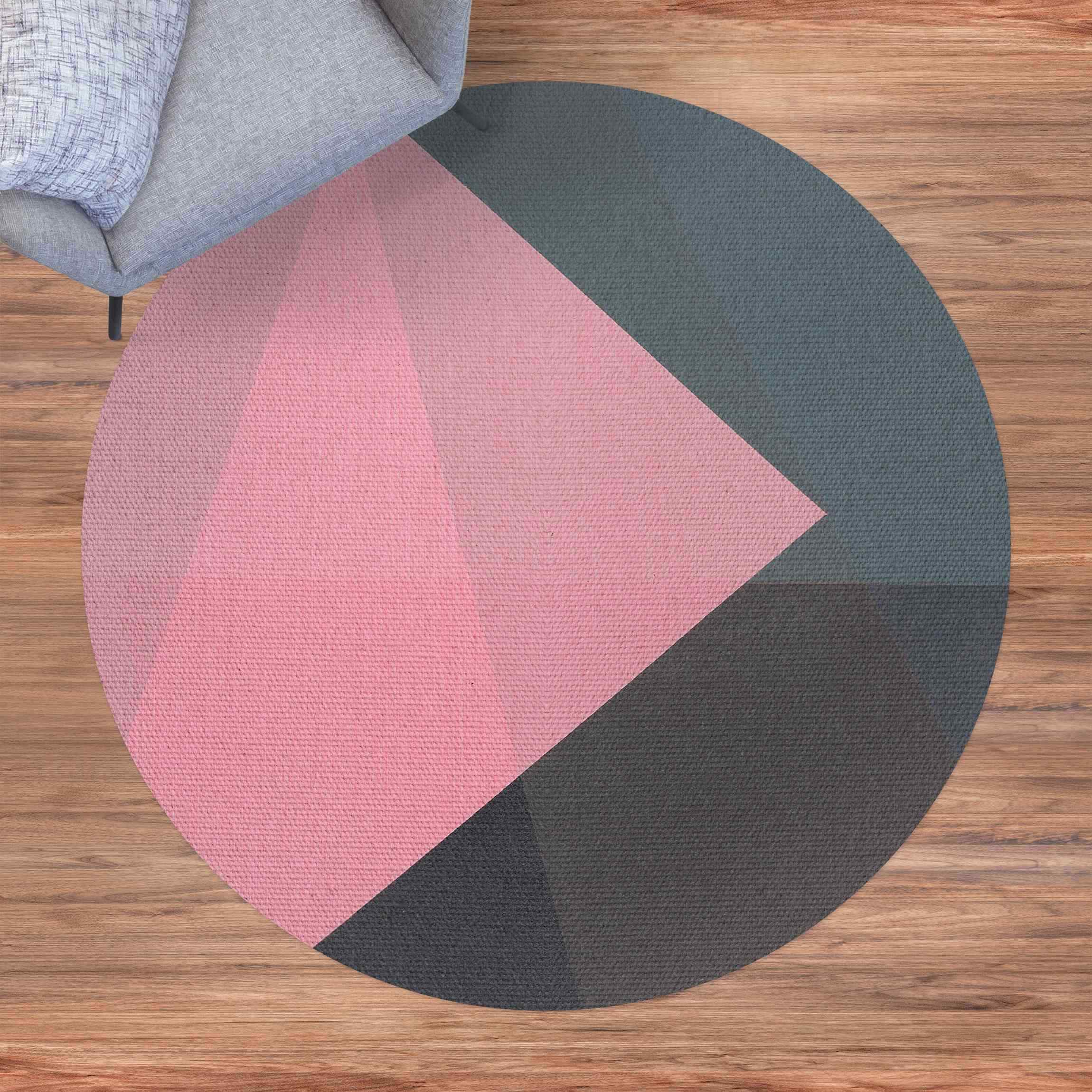 Runder Vinyl-Teppich Rosa Transparenz Geometrie