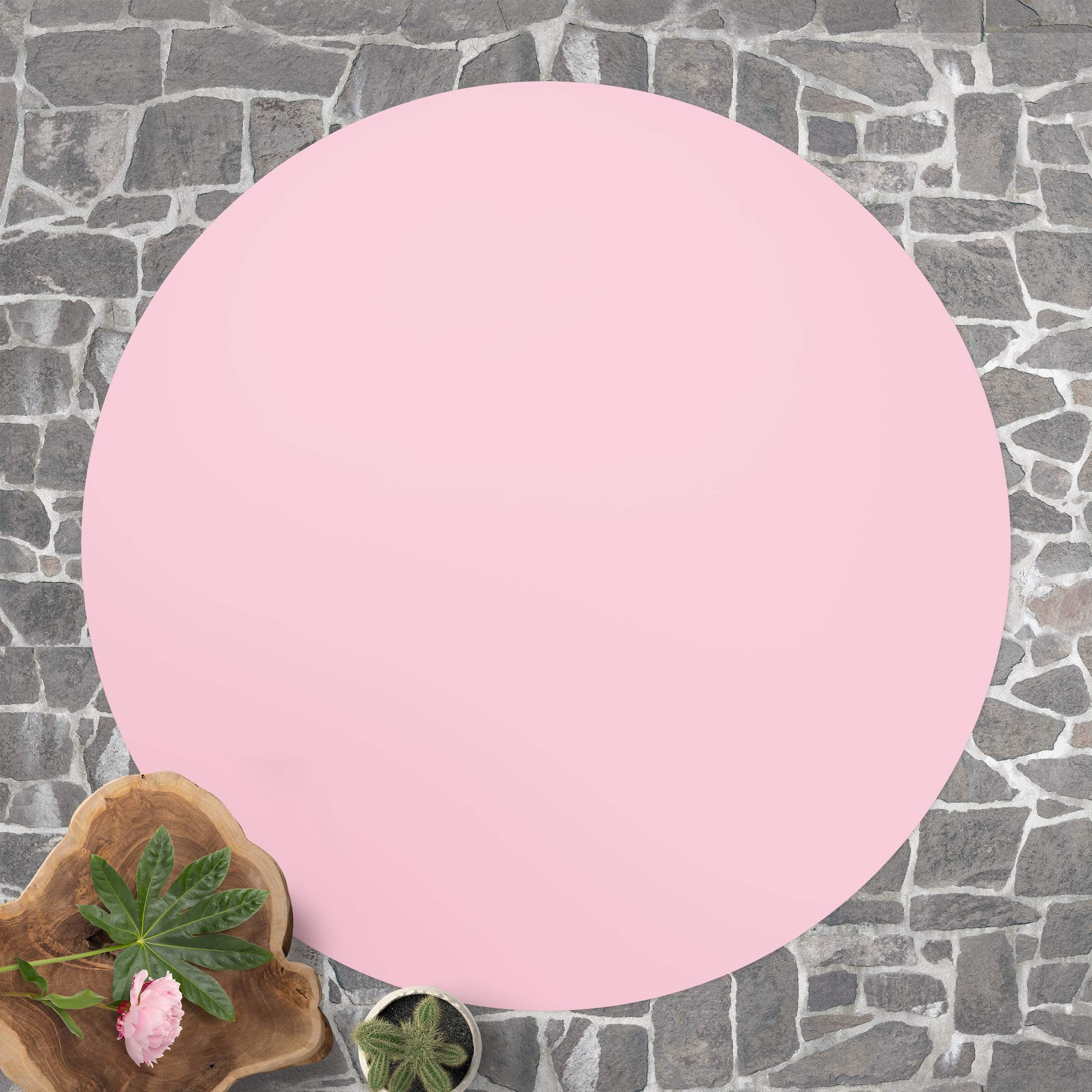 Runder Vinyl-Teppich Rosé