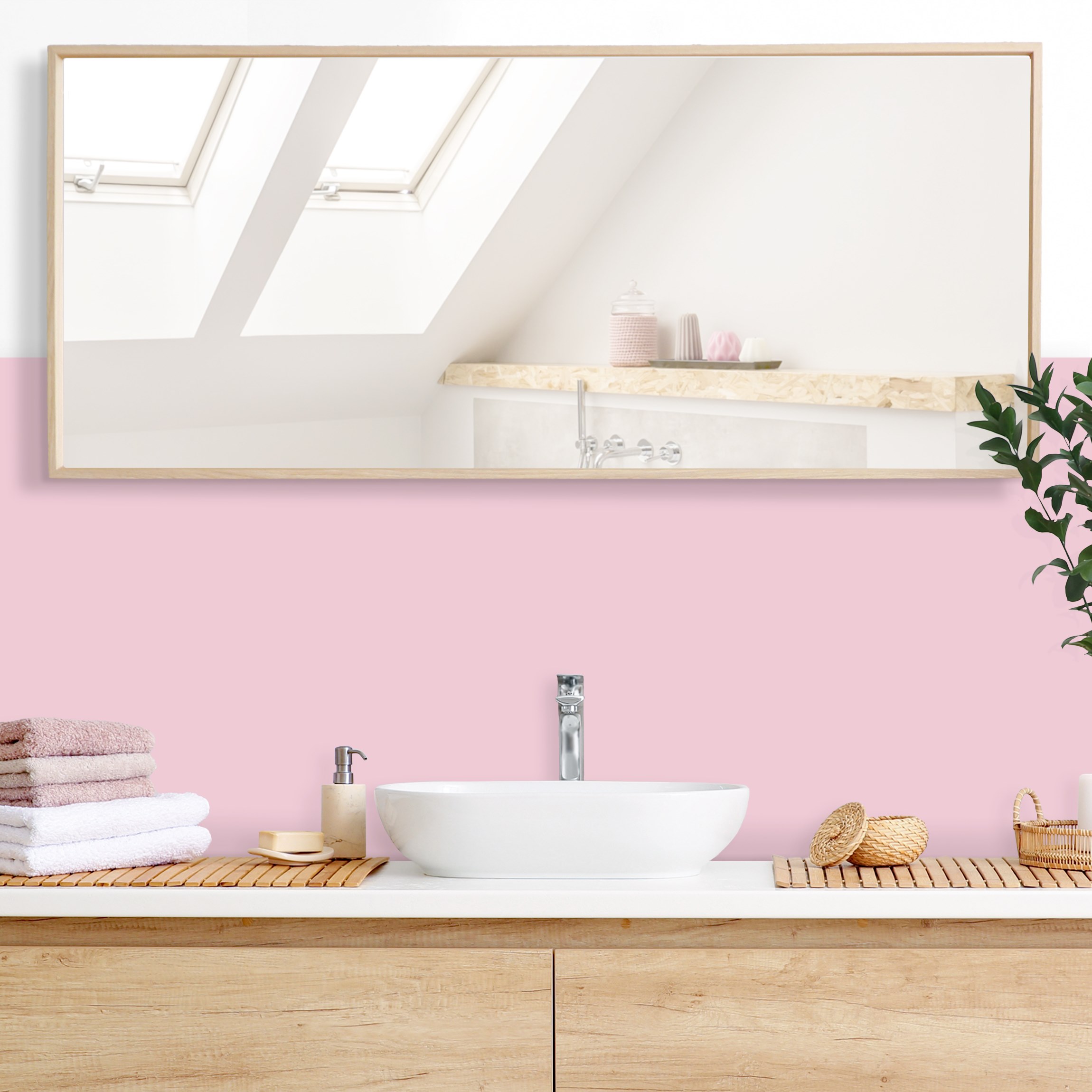 Wandverkleidung Bad Rosé