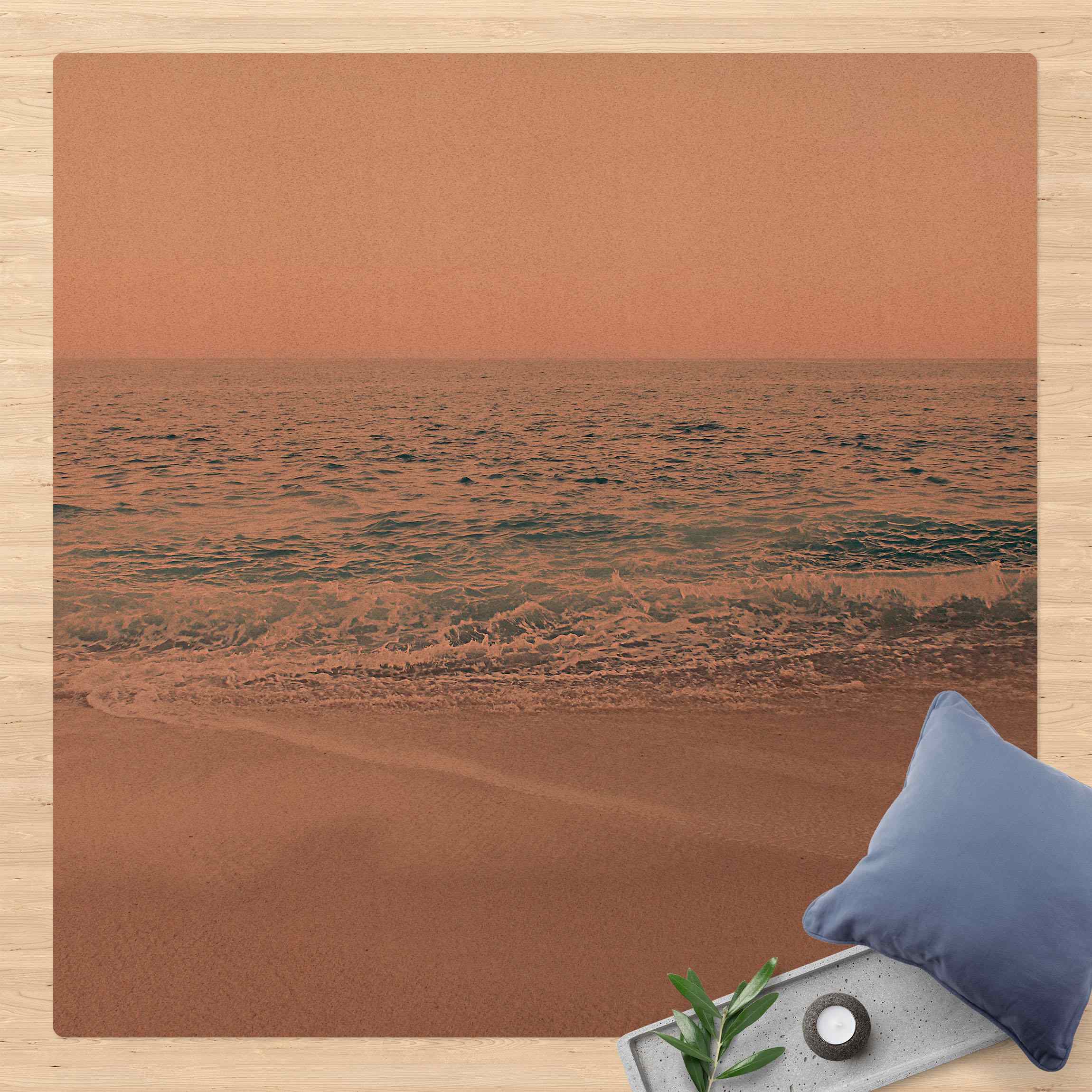Kork-Teppich Roségoldener Strand am Morgen