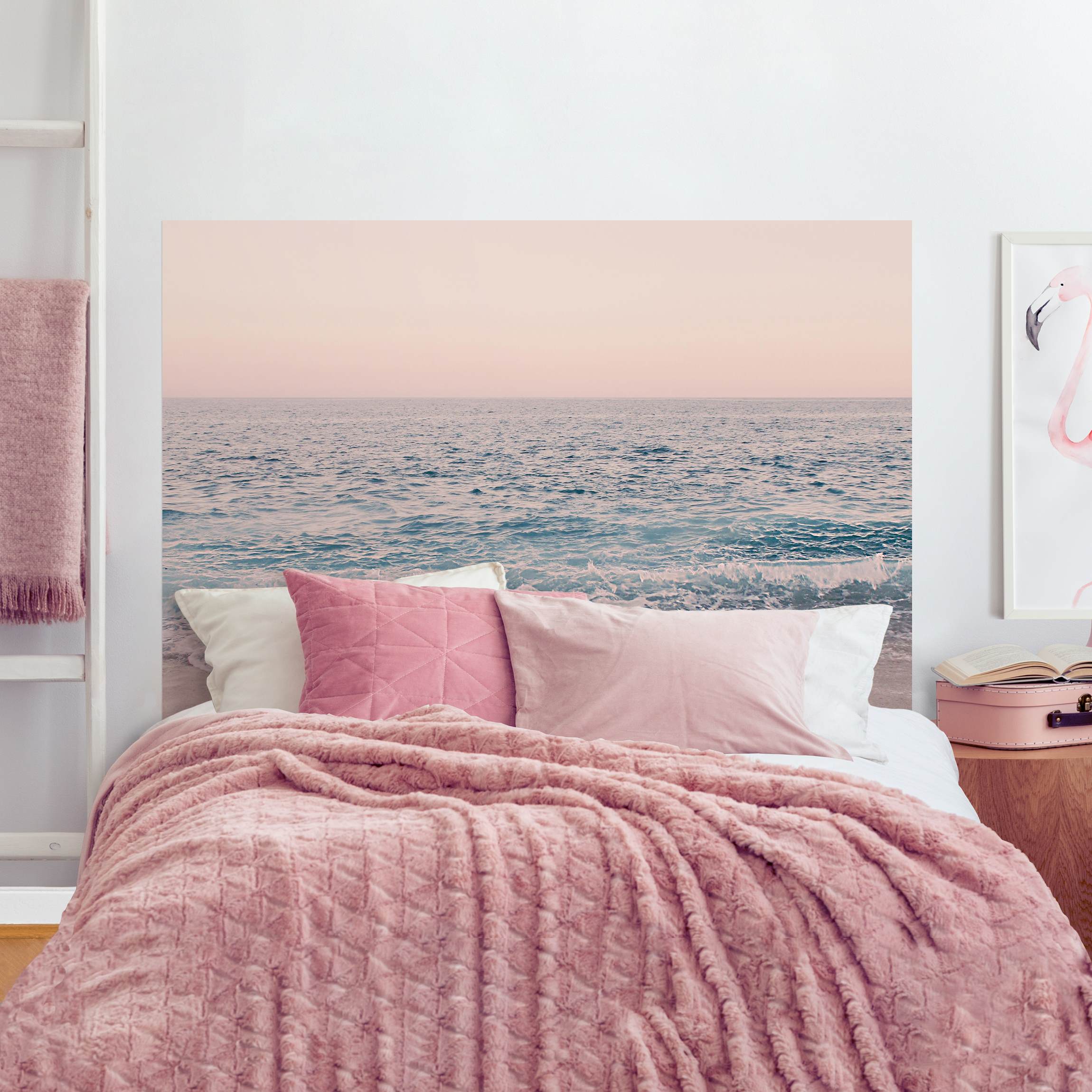 Kopfteil Bett Roségoldener Strand am Morgen