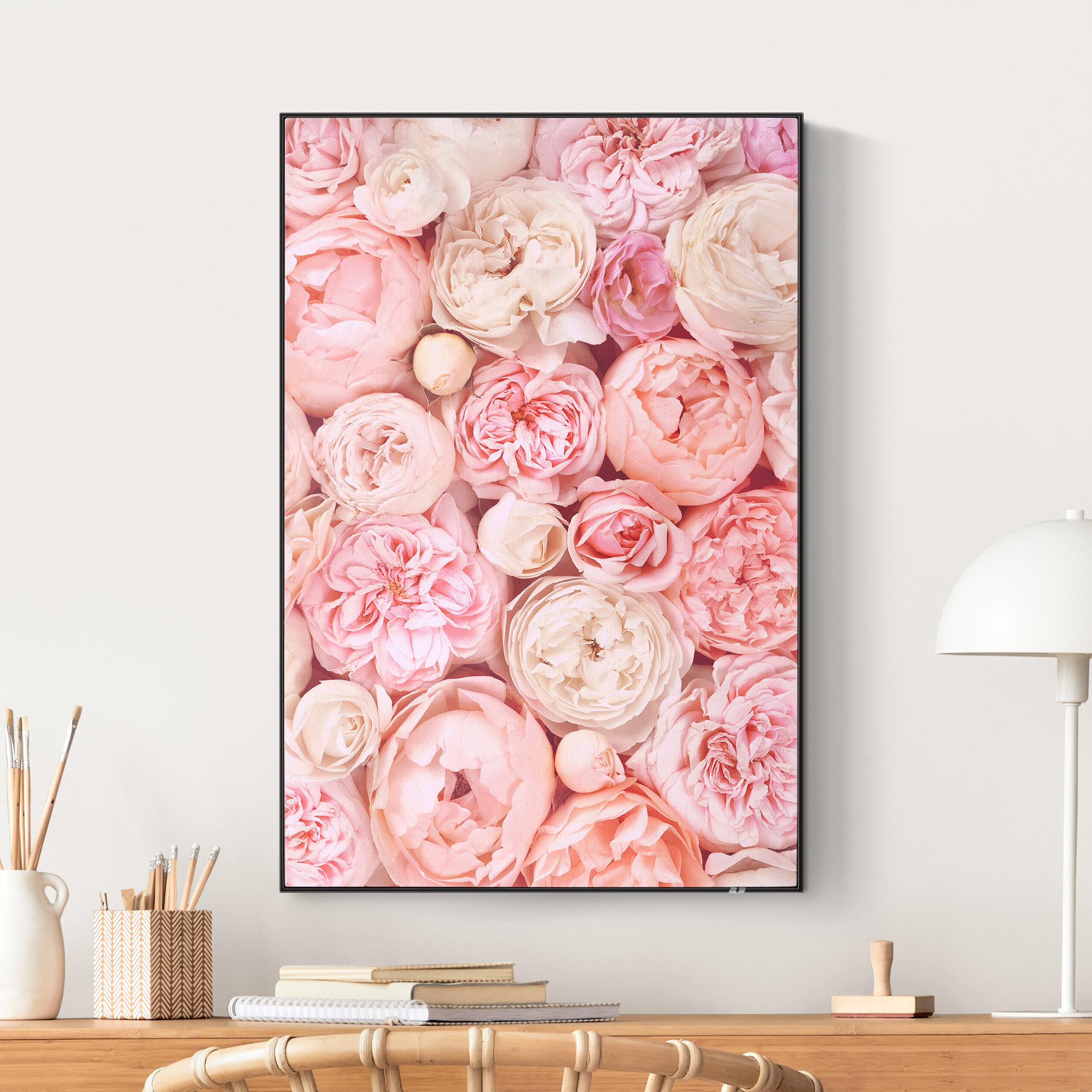 Akustik-Wechselbild Rosen Rosé Koralle Shabby