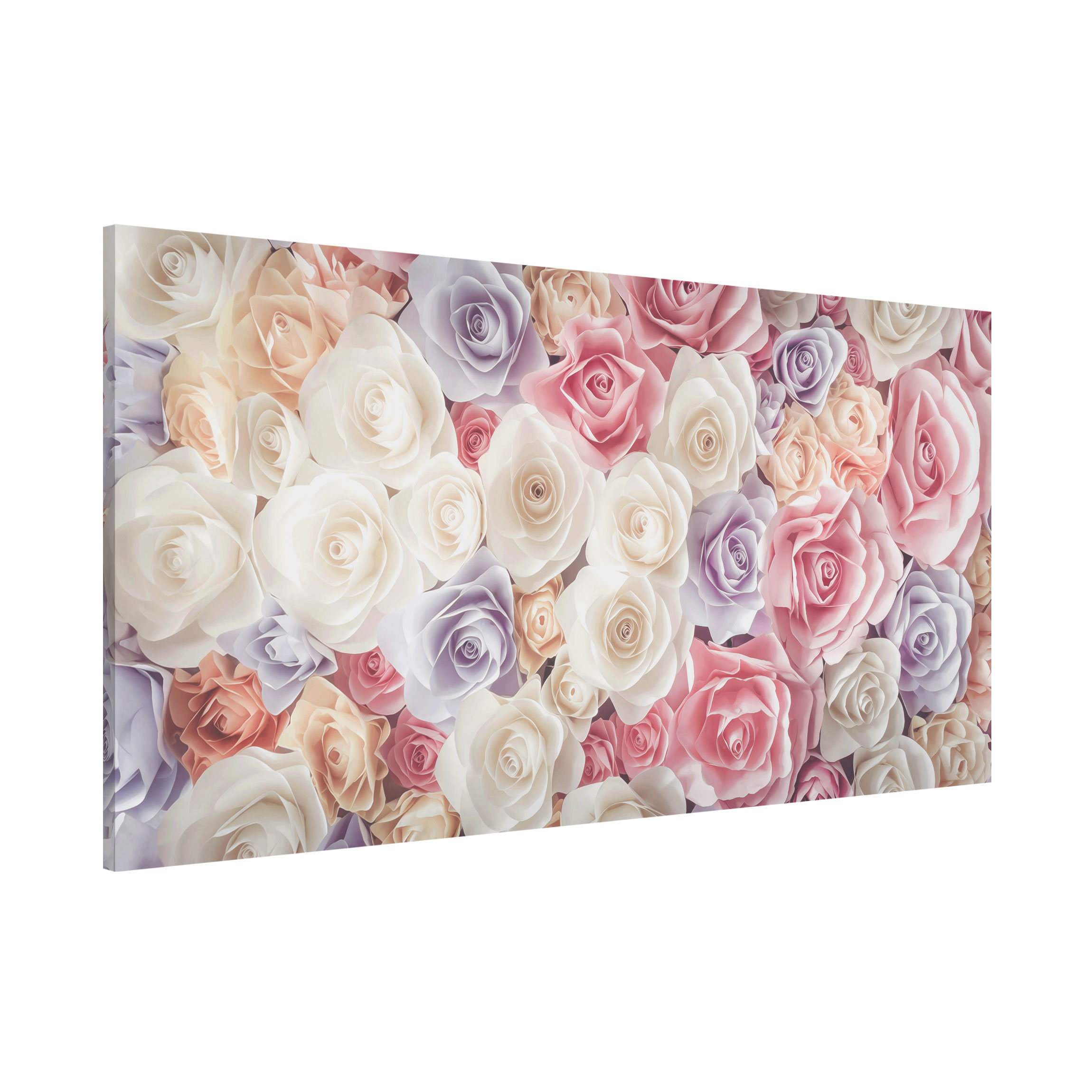 Magnettafel - Querformat 2:1 Pastell Paper Art Rosen