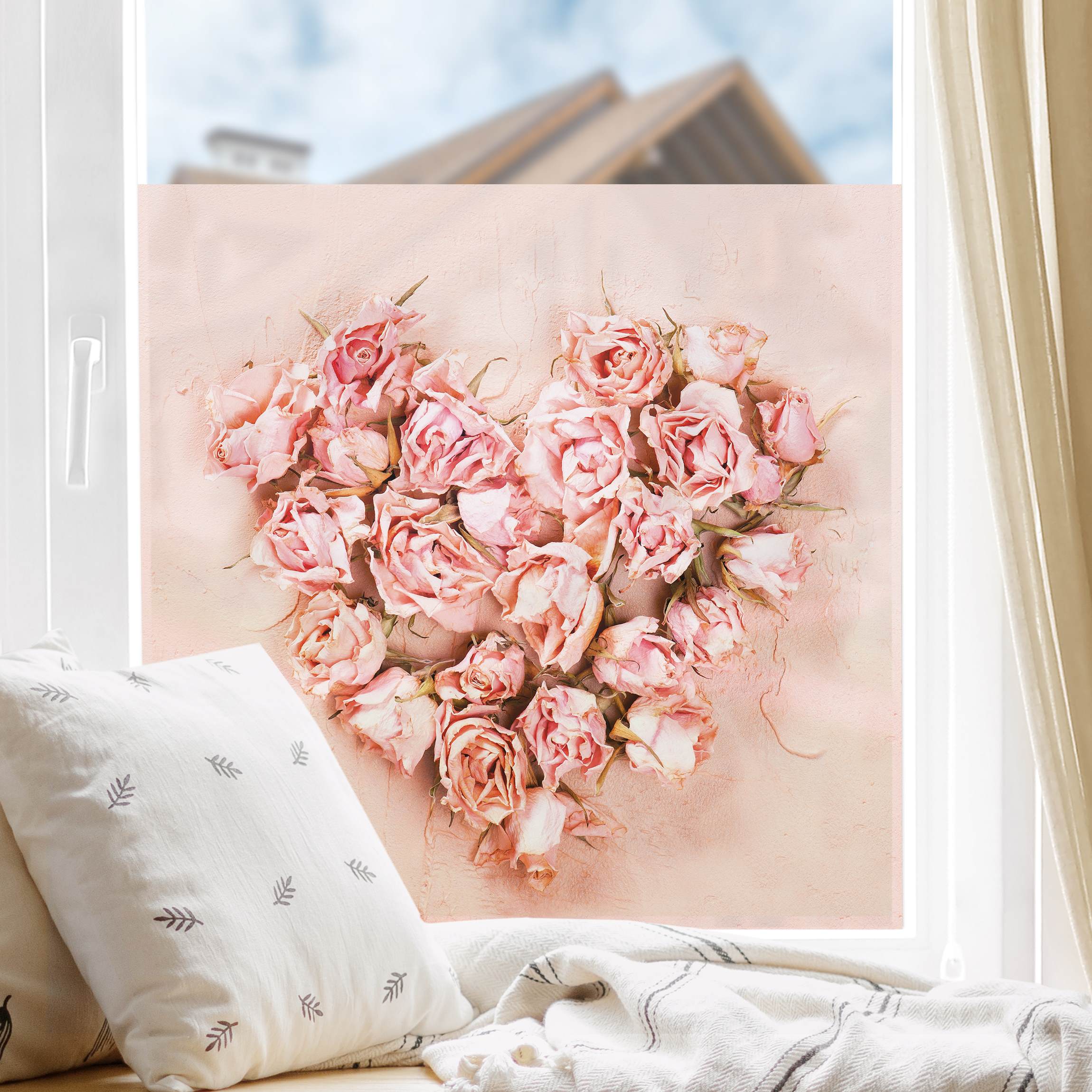 Fensterfolie Rosenherz