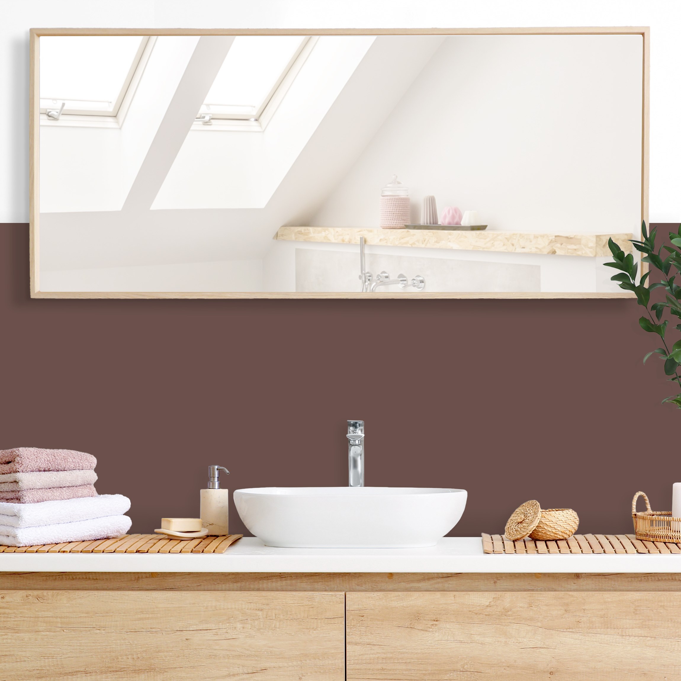 Wandverkleidung Bad Rostbraun