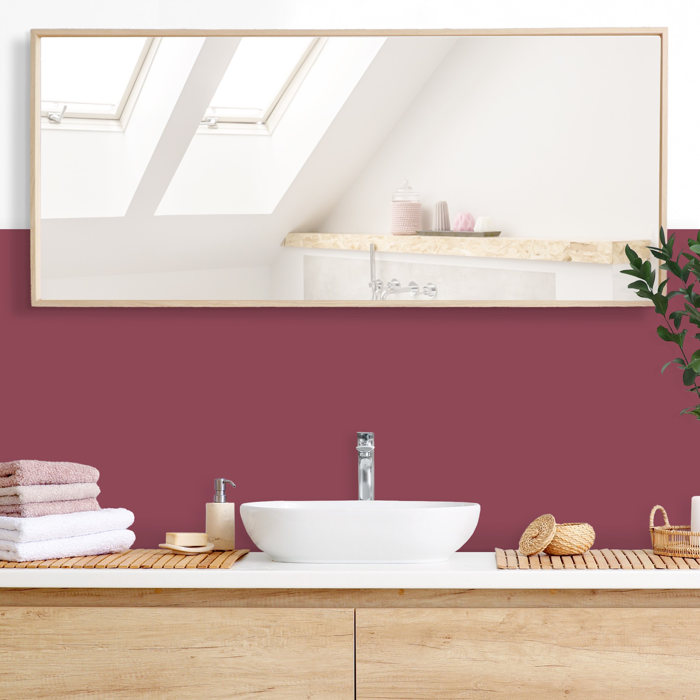 Wandverkleidung Bad Rosy Raspberry