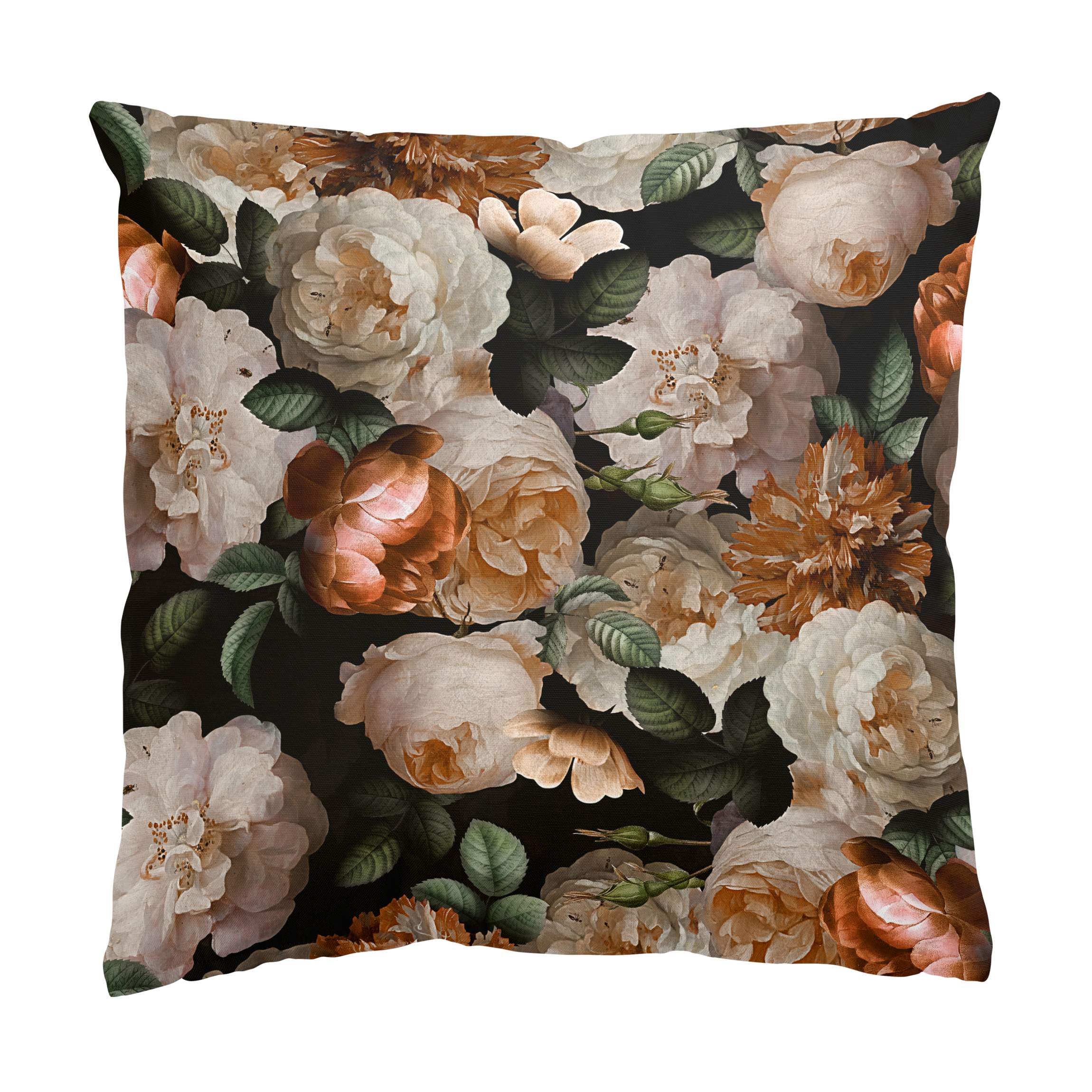 Dekokissen Rote Rosen mit Weißen Rosen II