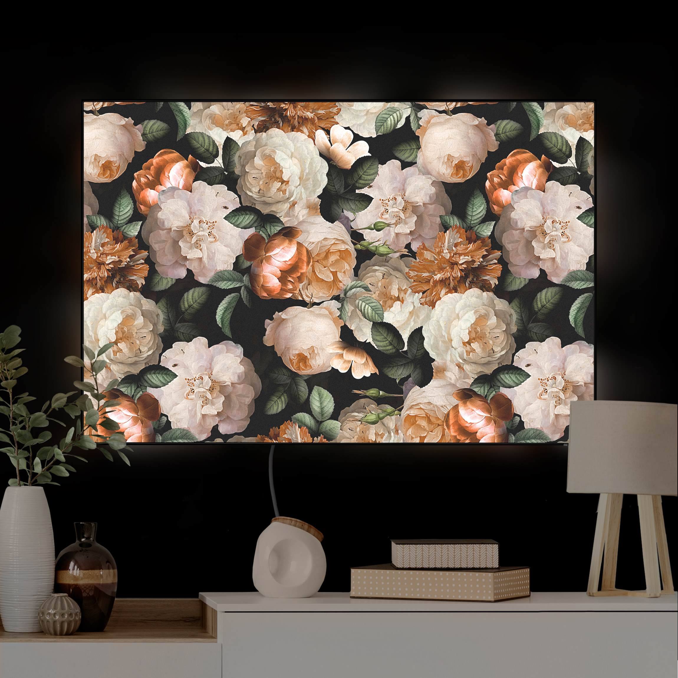 LED-Wechselbild Rote Rosen mit Weißen Rosen II