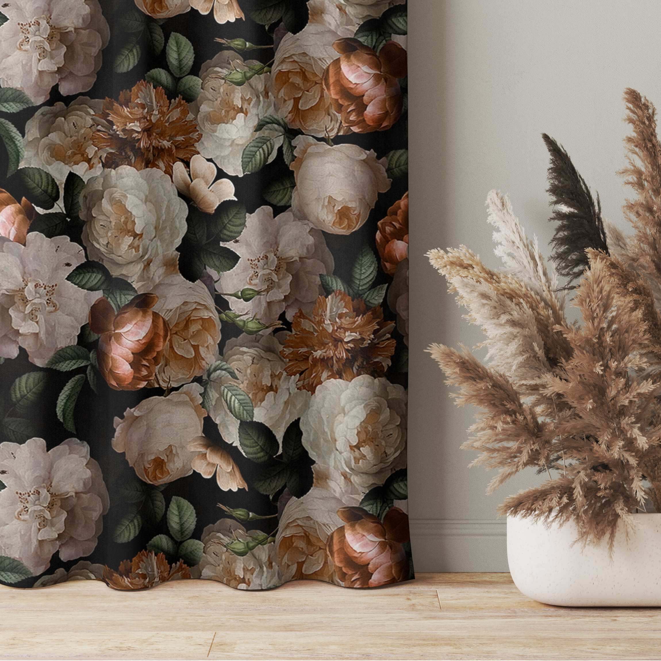 Vorhang Rote Rosen mit Weißen Rosen