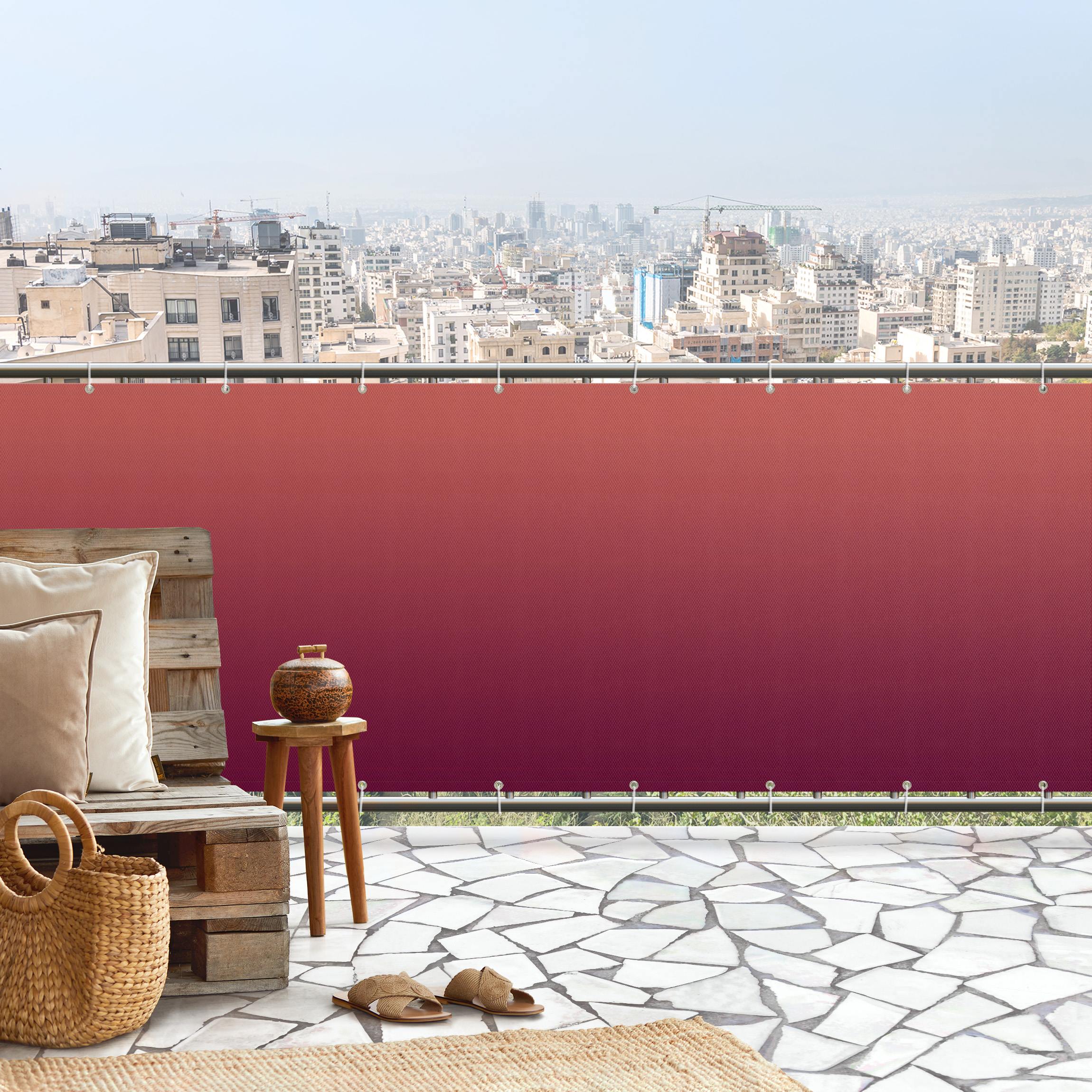 Balkon Sichtschutz Roter Farbverlauf