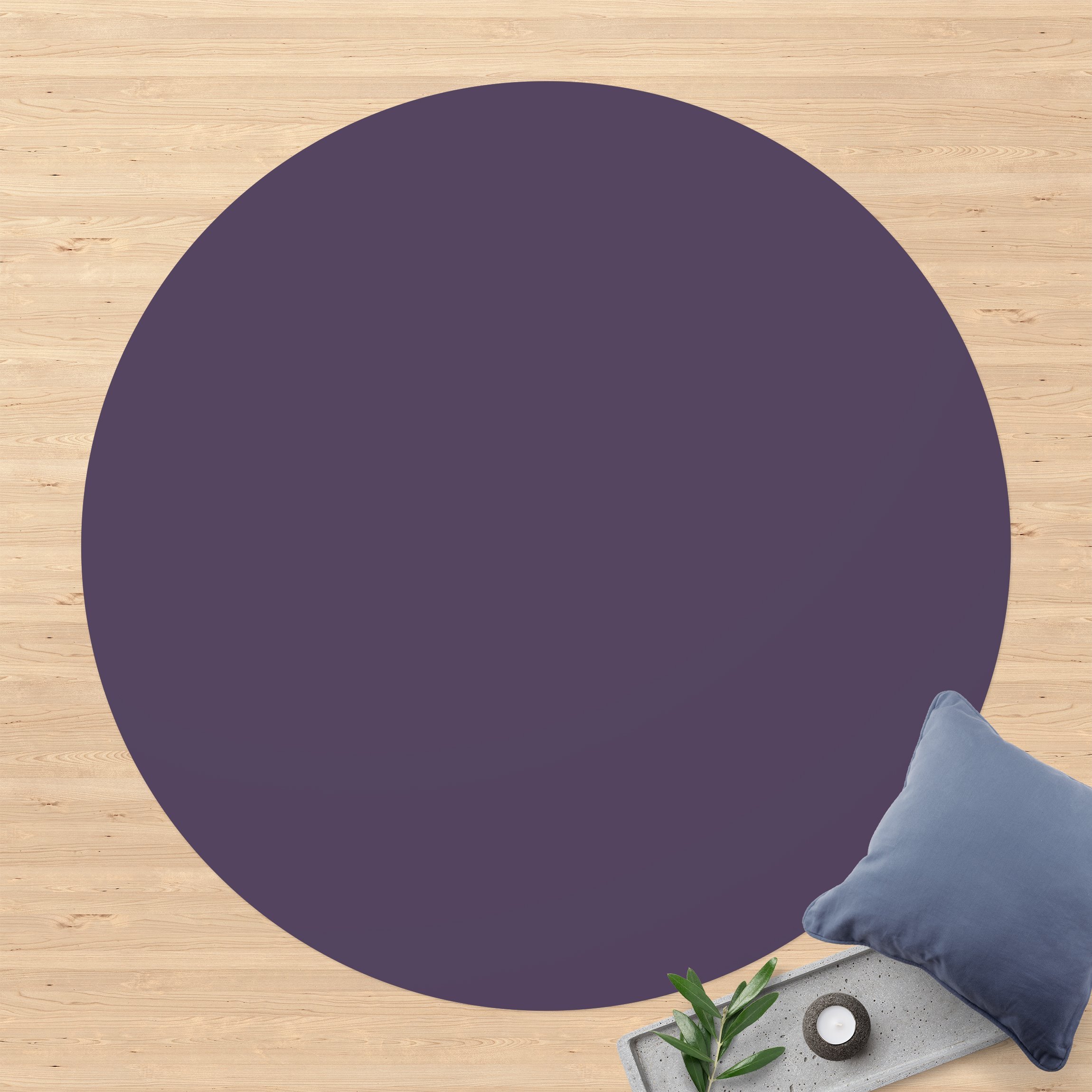 Runder Vinyl-Teppich Rotviolett