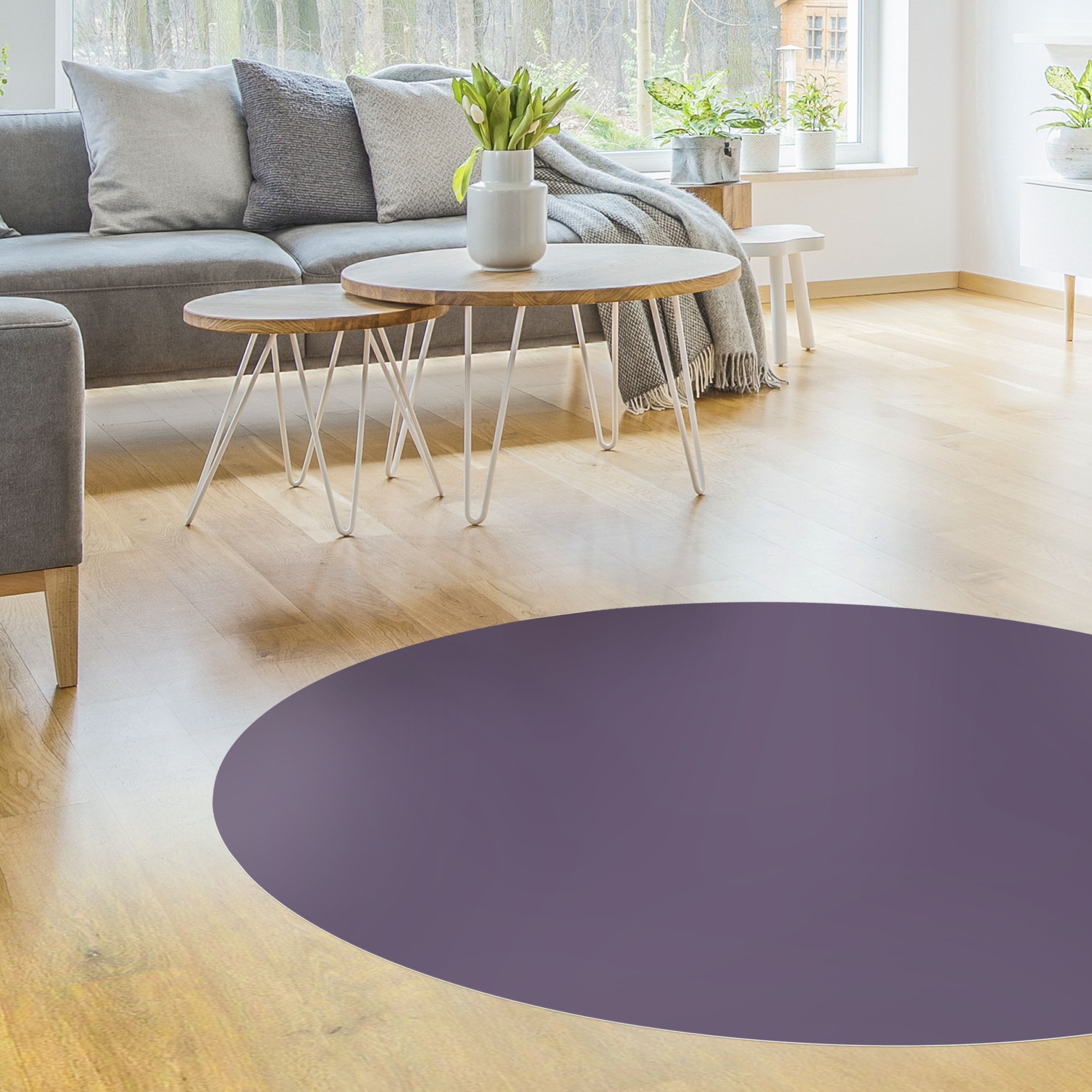 Runder Vinyl-Teppich Rotviolett