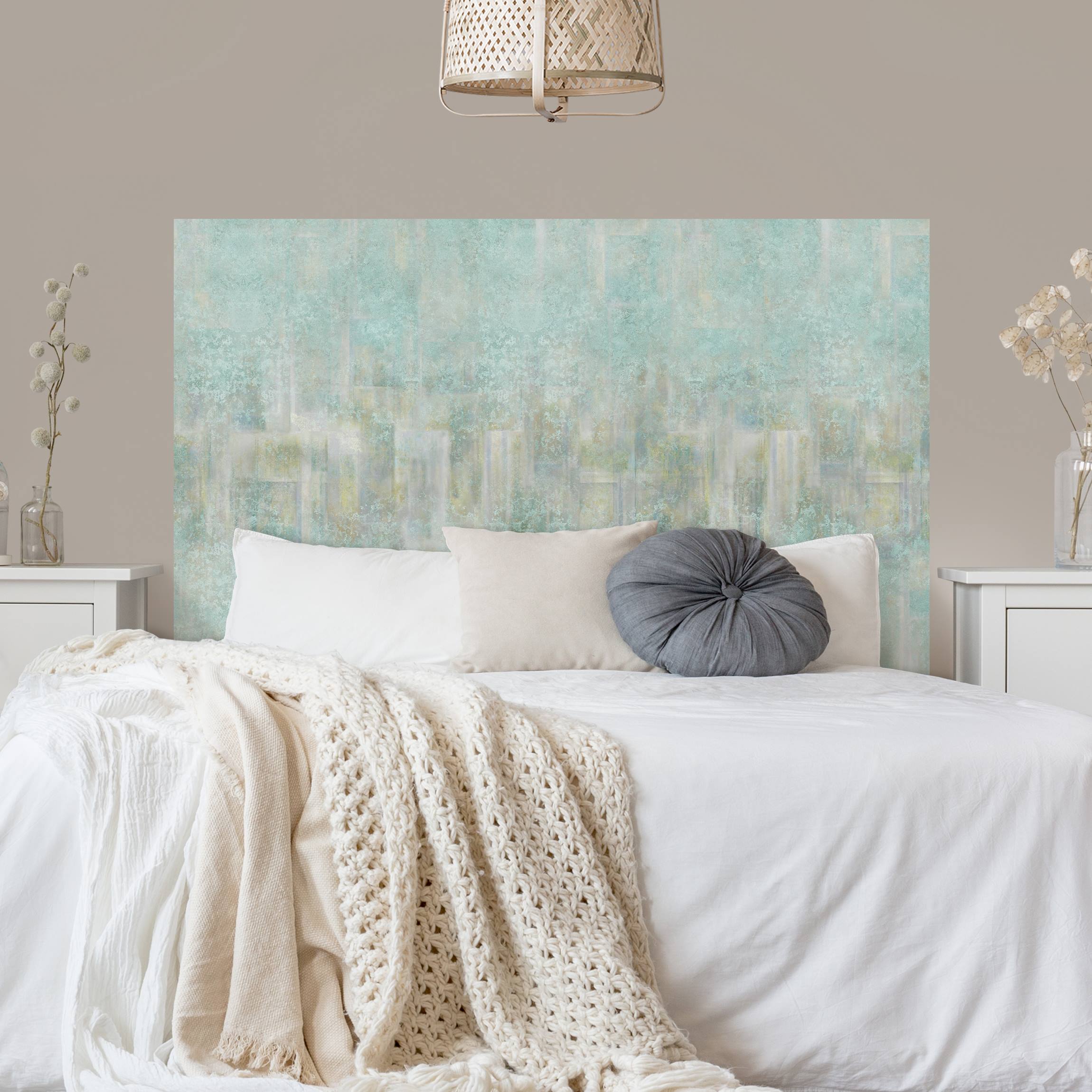 Kopfteil Bett Rustikales Betonmuster Mint