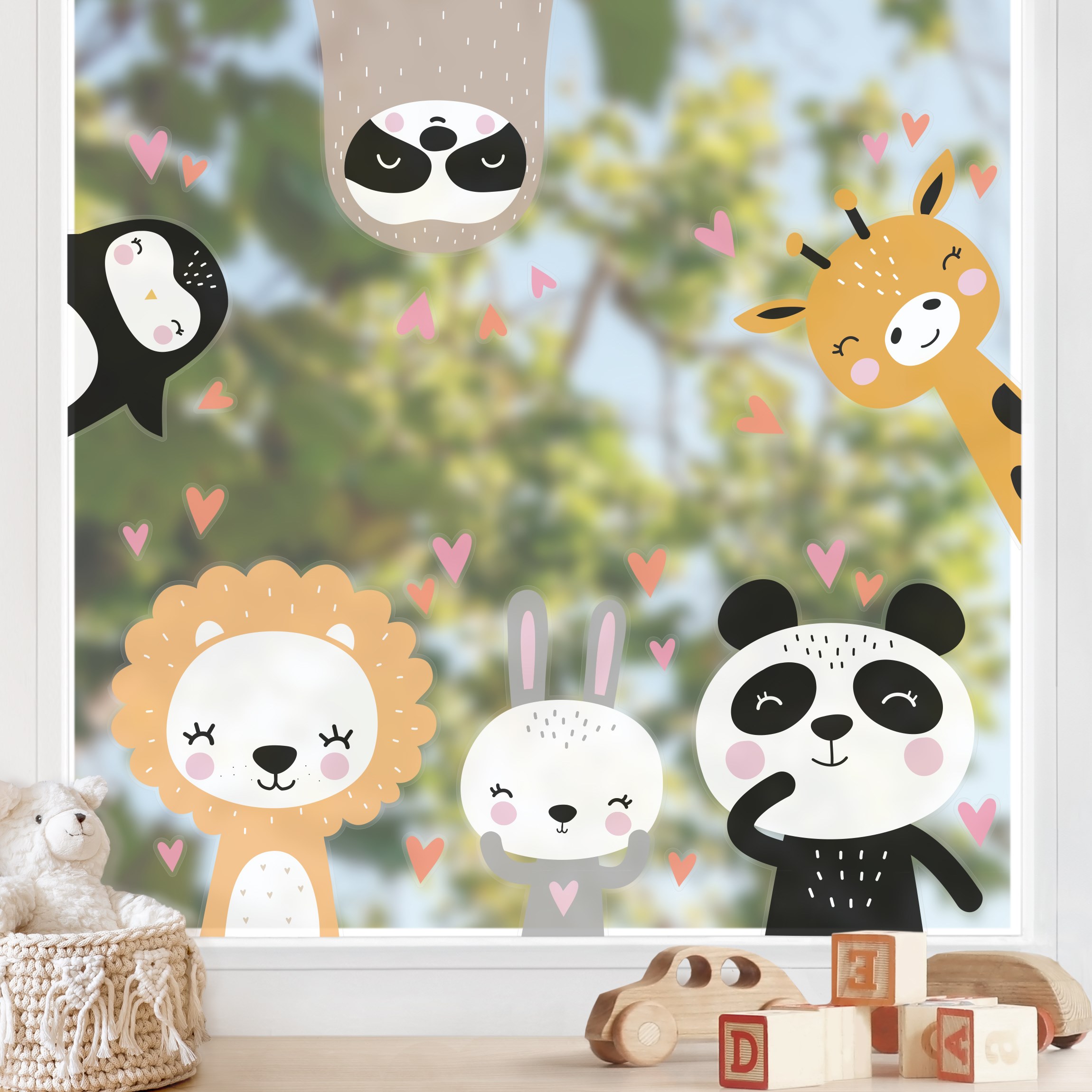 Fensteraufkleber Safari Tier Set