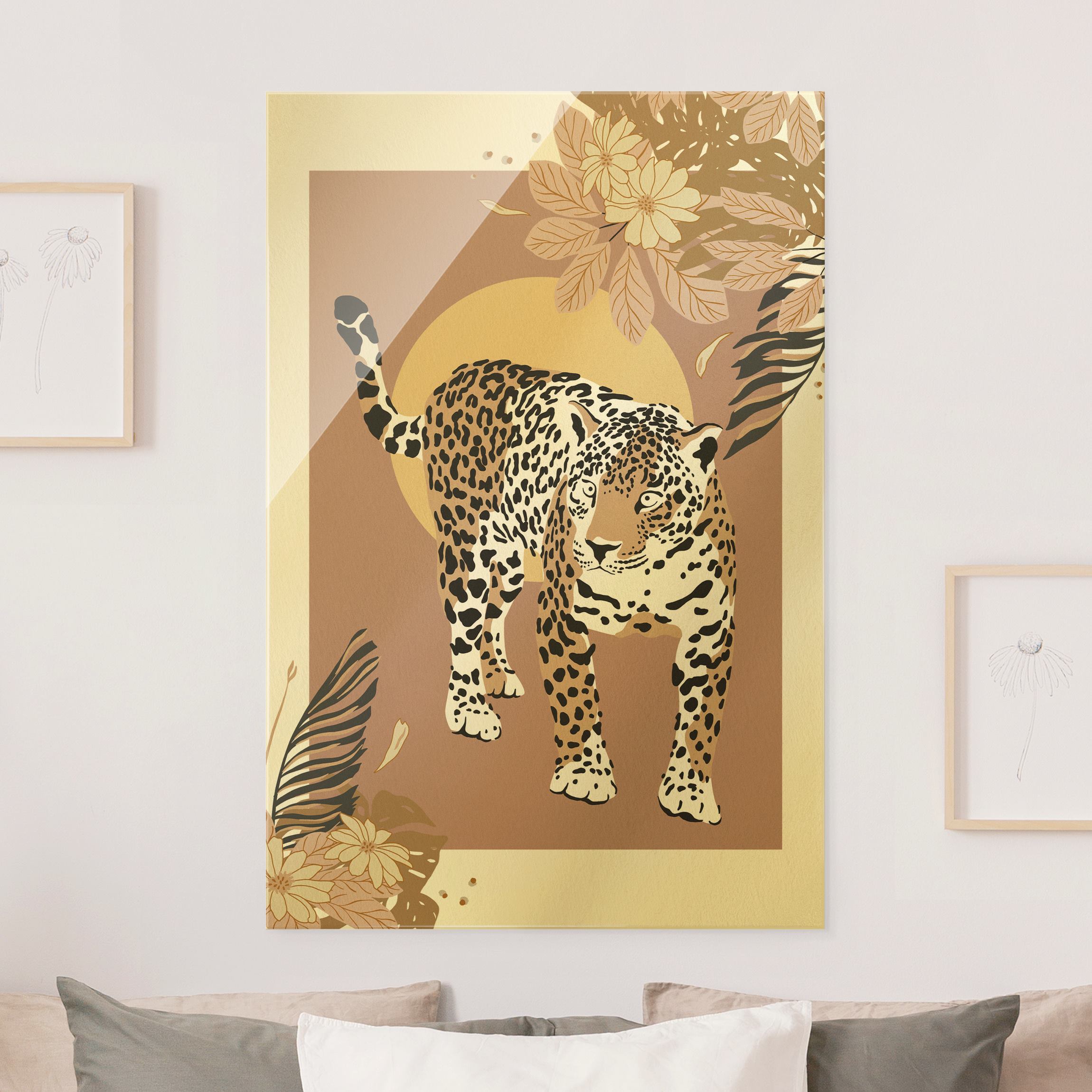 Glasbild Safari Tiere - Leopard