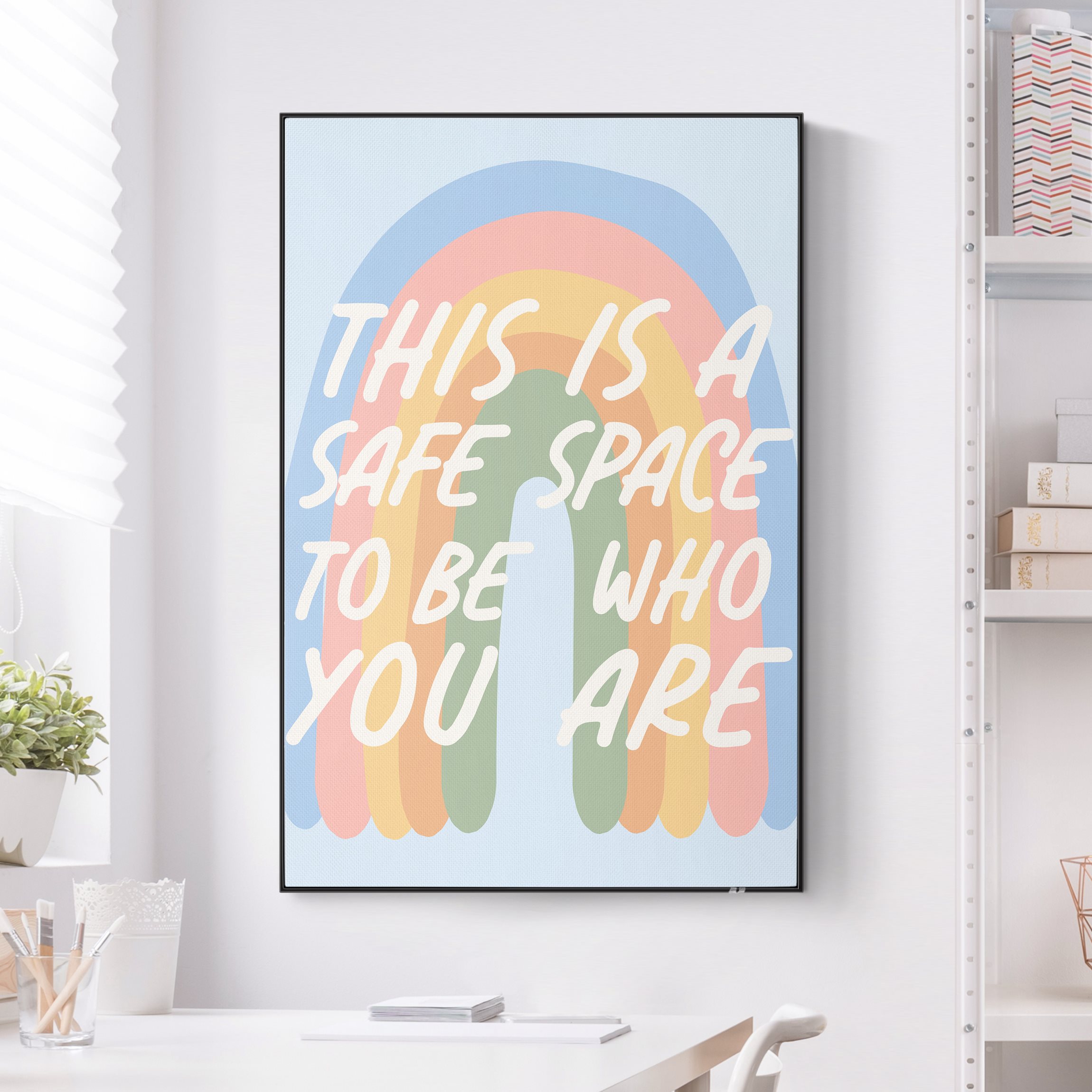 Akustik-Wechselbild Safe Place Rainbow