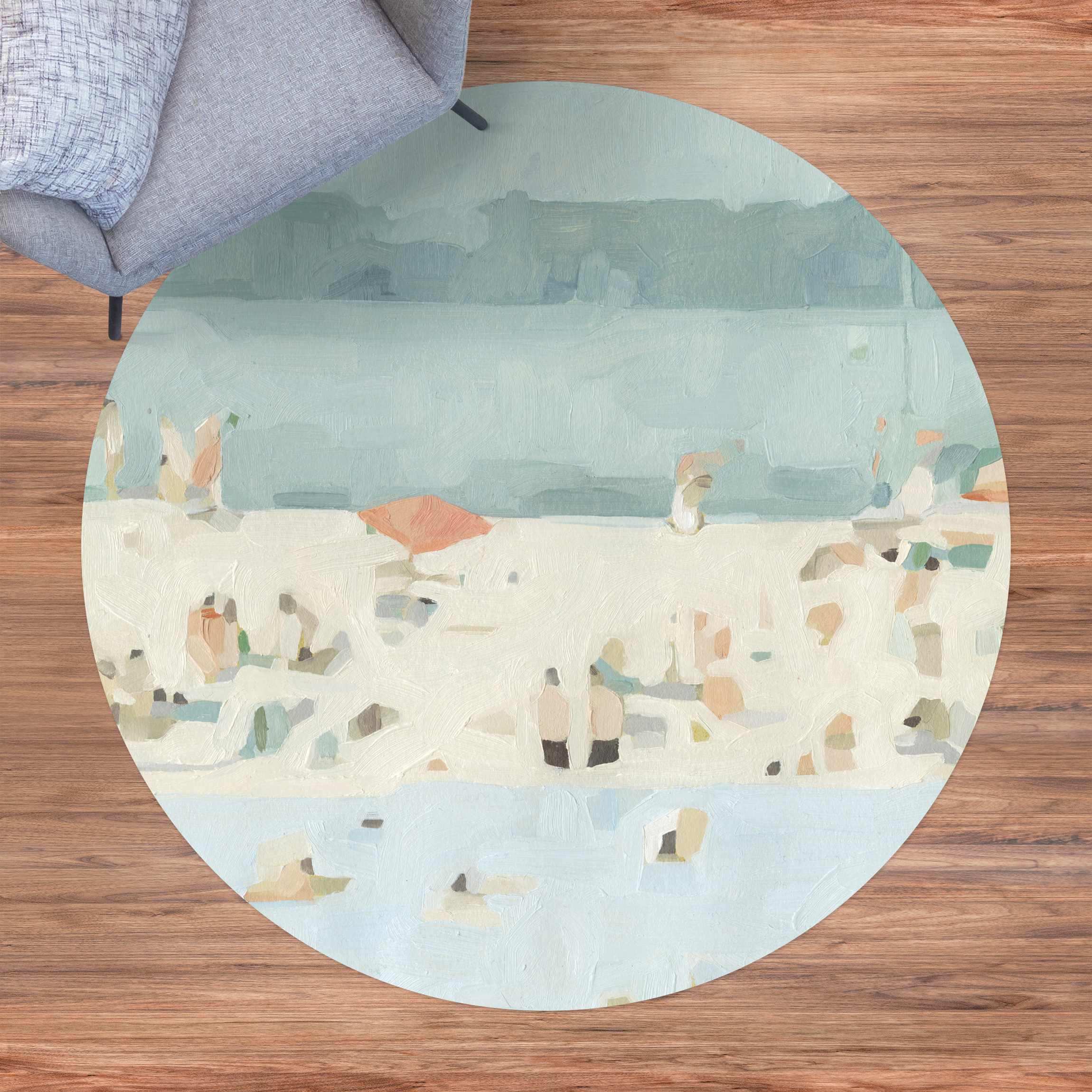 Runder Vinyl-Teppich Sandbank im Meer II