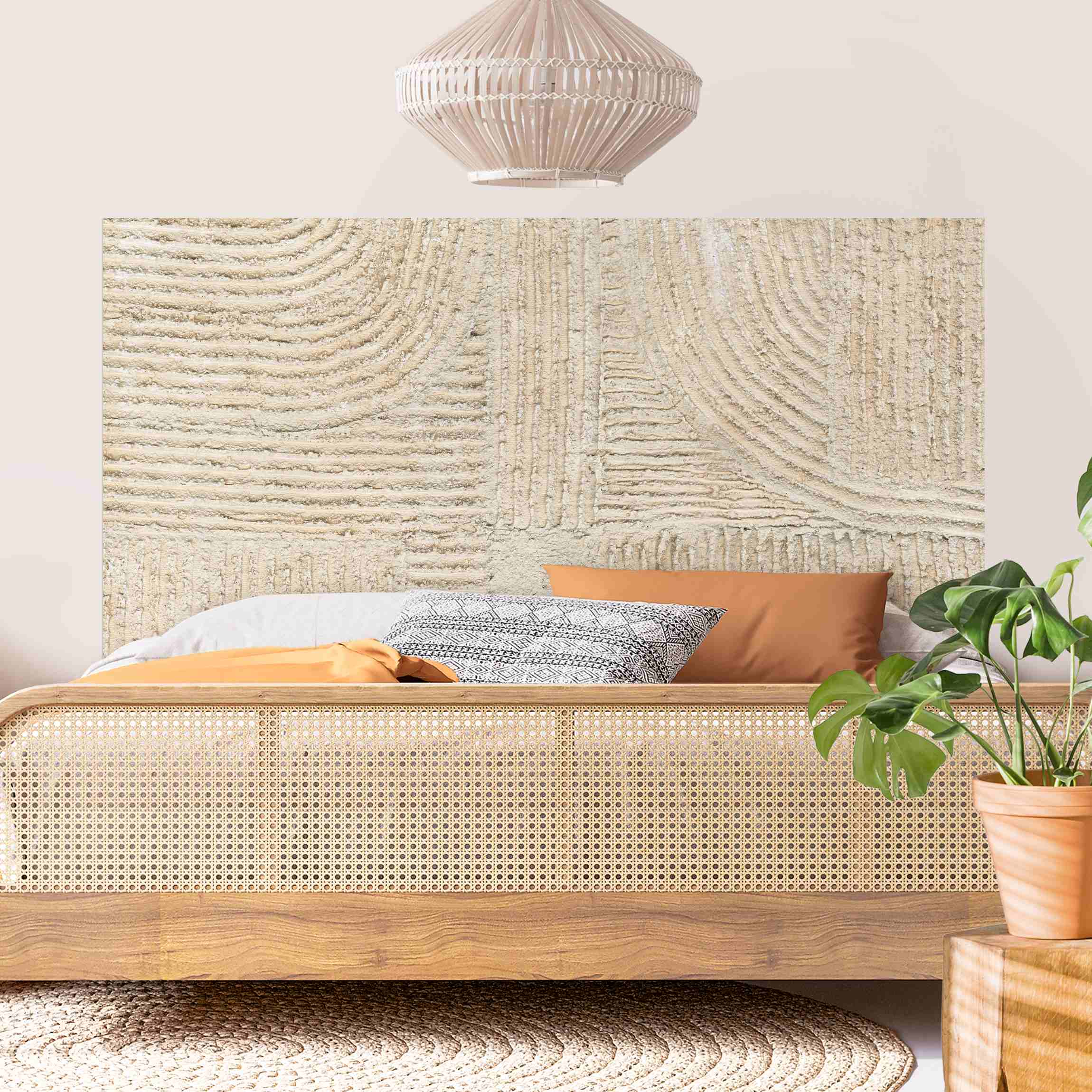 Kopfteil Bett Sandstein Strukturen