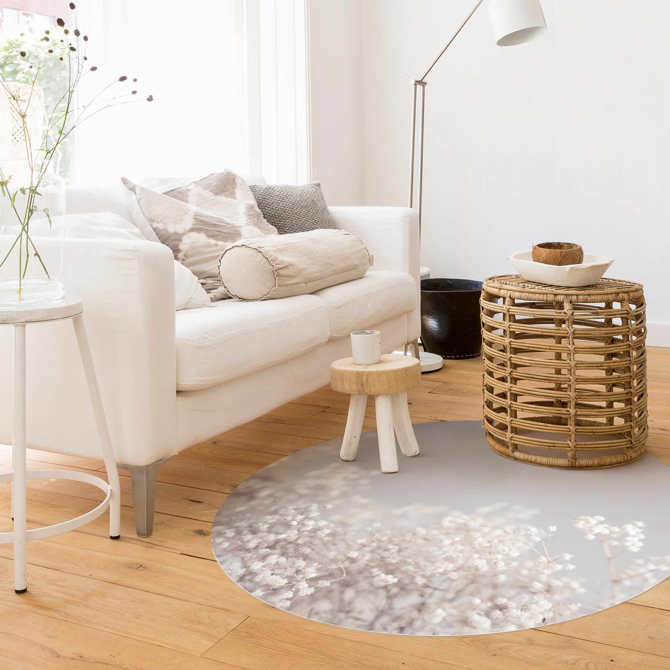 Runder Vinyl-Teppich Sanfter Blütentraum