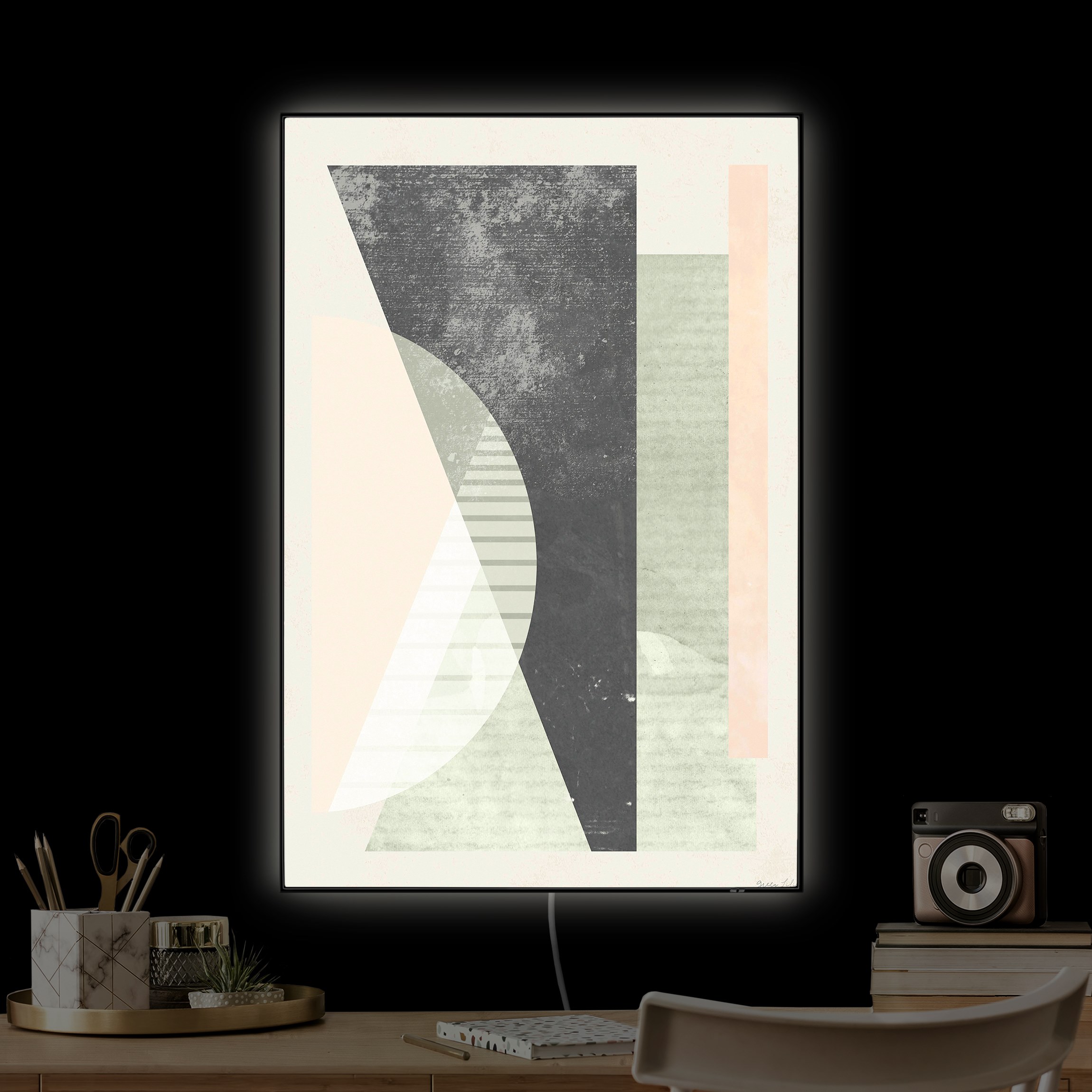 LED-Wechselbild Sanftes Bauhaus mit Struktur