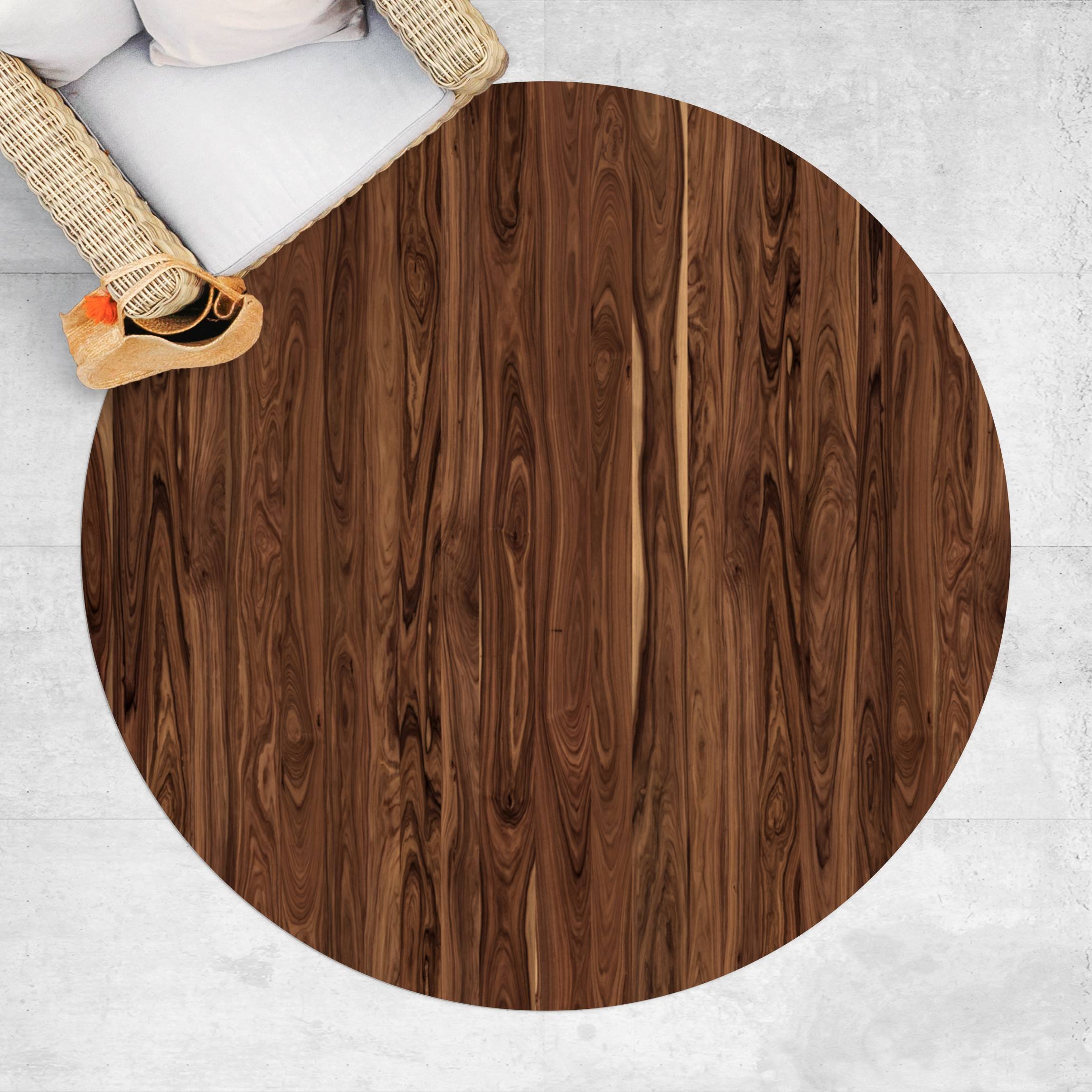 Runder Vinyl-Teppich Santos Palisander