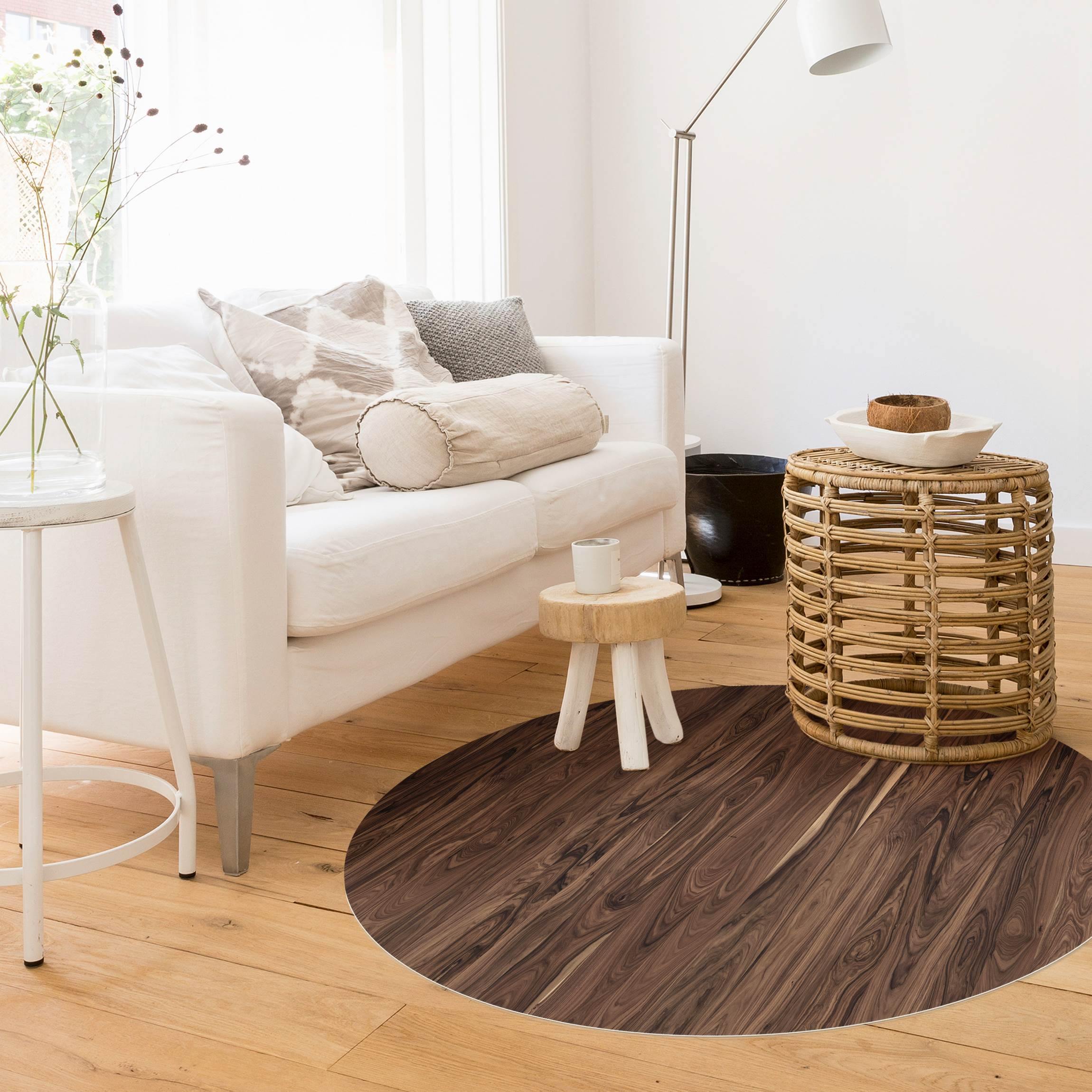 Runder Vinyl-Teppich Santos Palisander