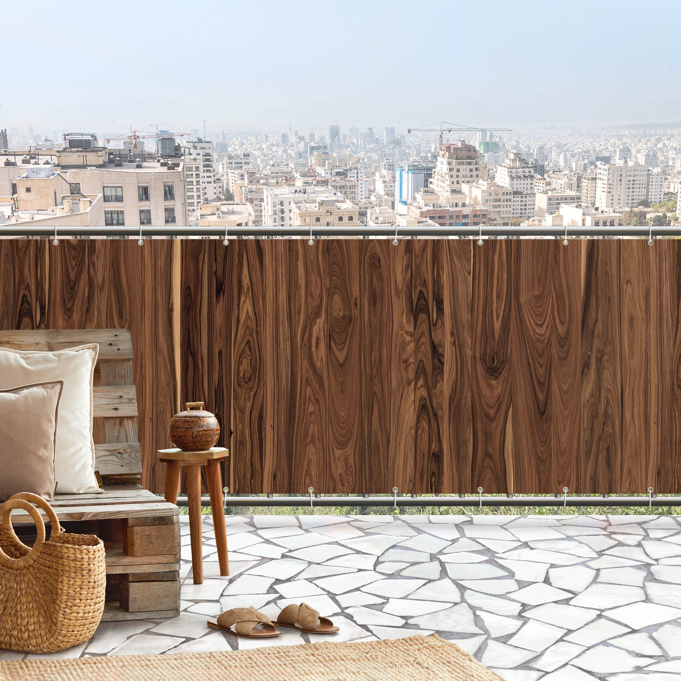 Balkon Sichtschutz Santos Palisander