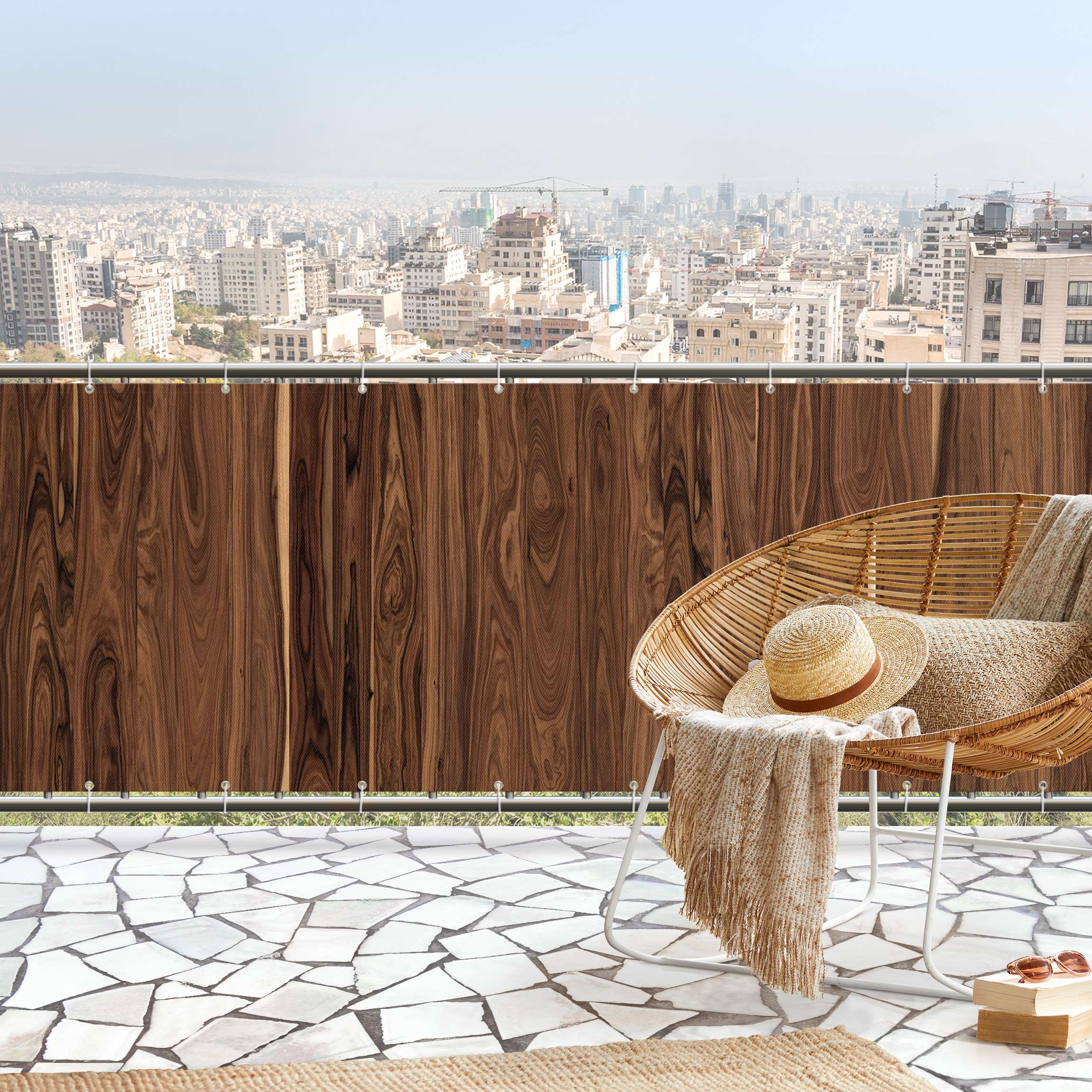 Balkon Sichtschutz Santos Palisander