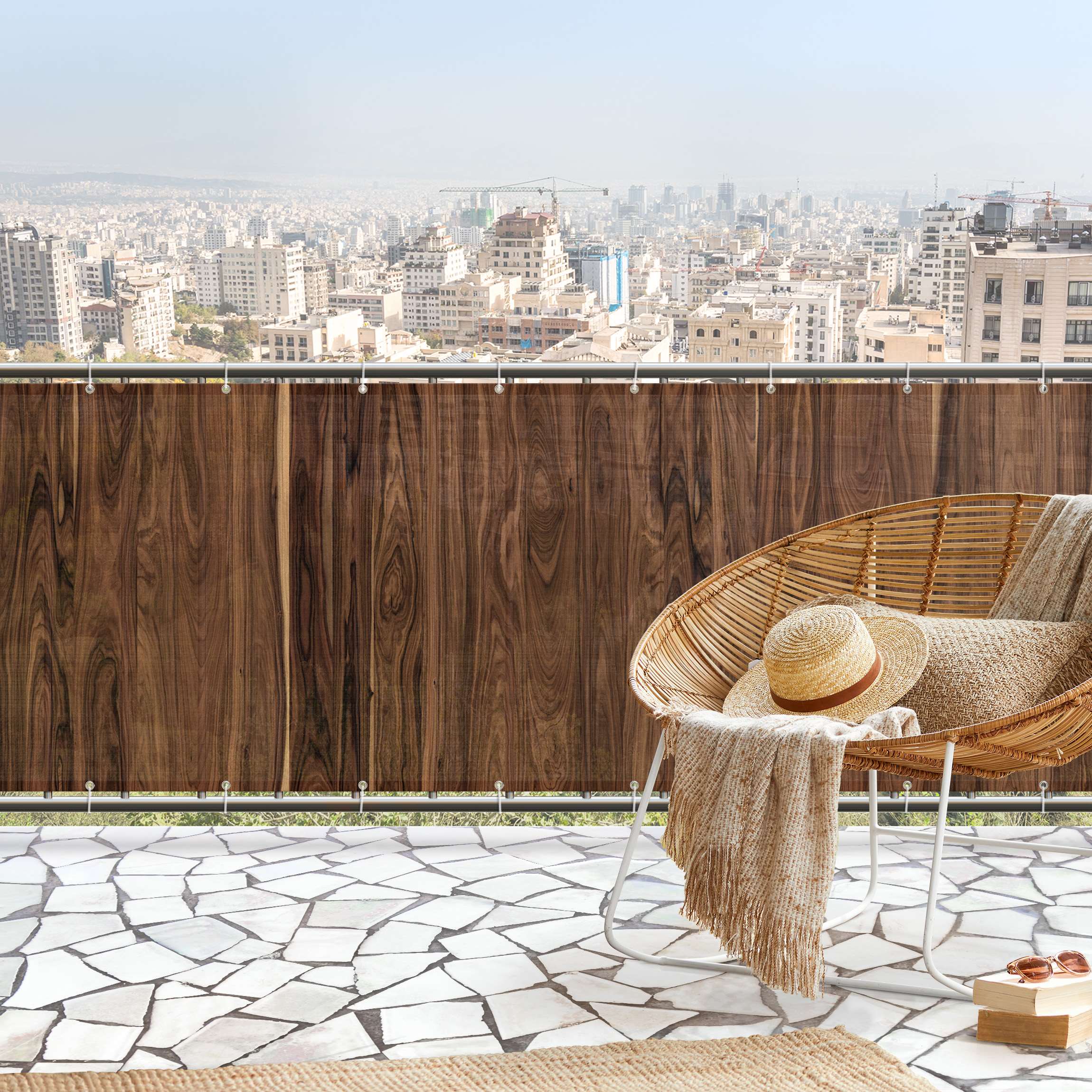 Balkon Sichtschutz Santos Palisander