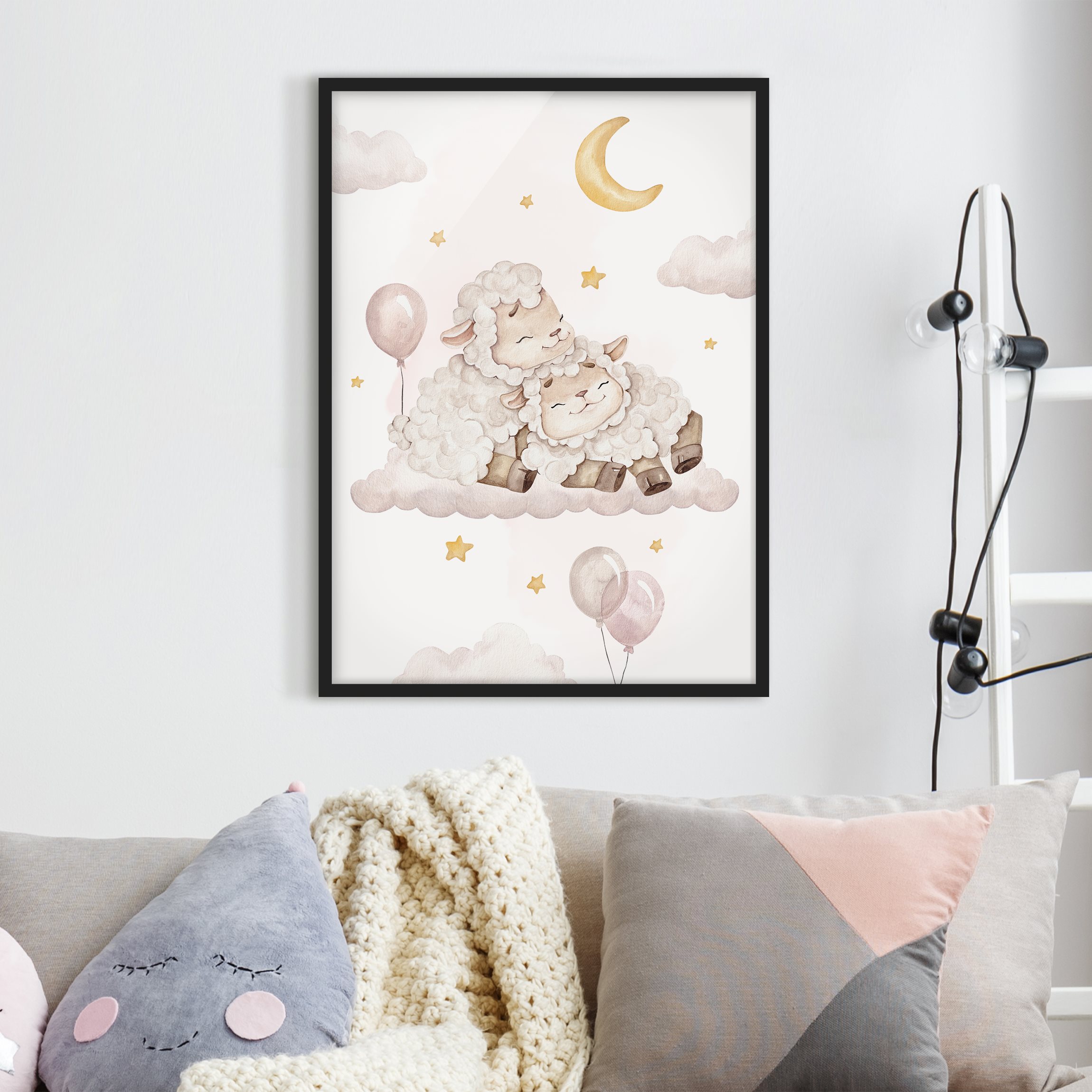 Bild mit Rahmen Schafmama mit Baby