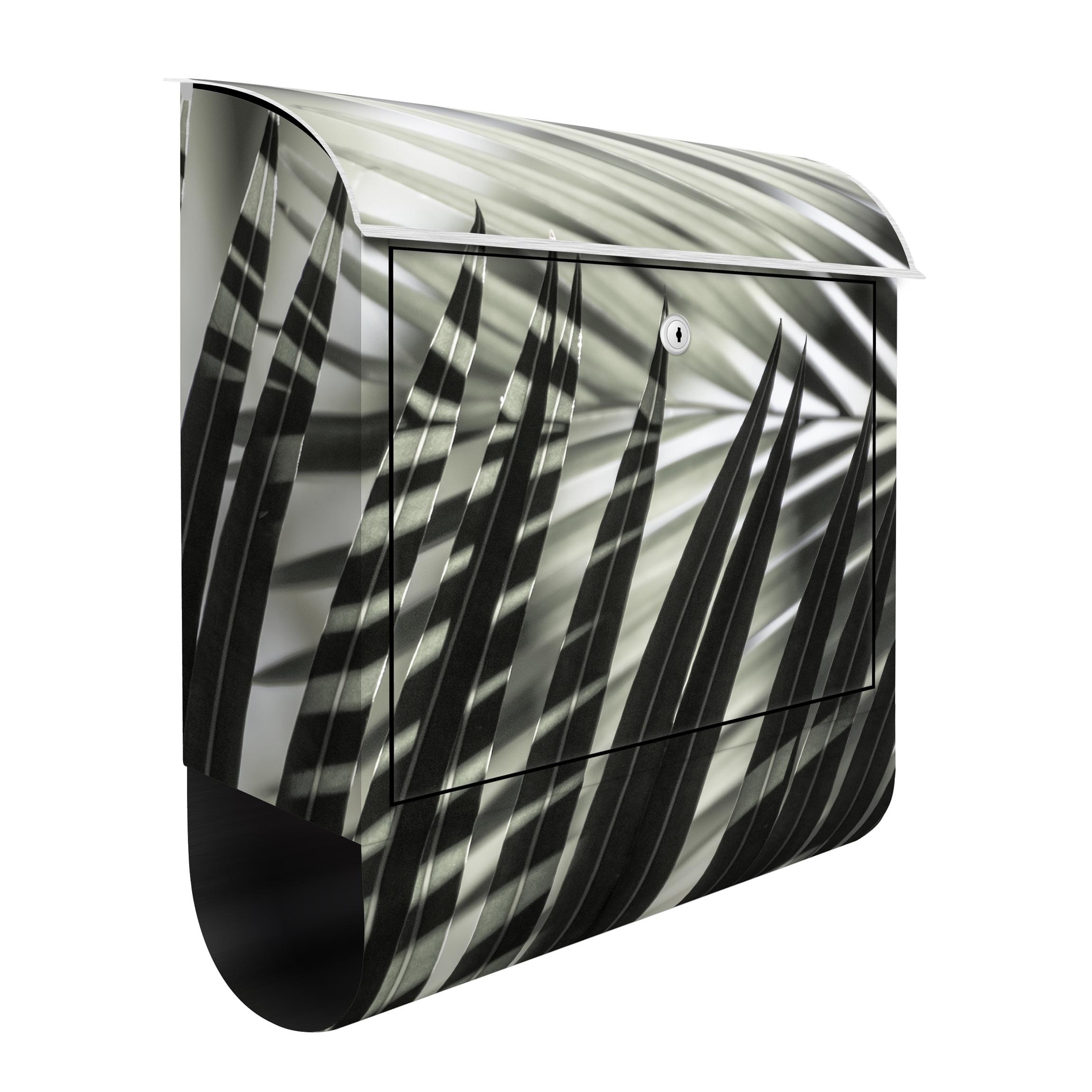 Briefkasten Schattenspiel auf Palmenwedel