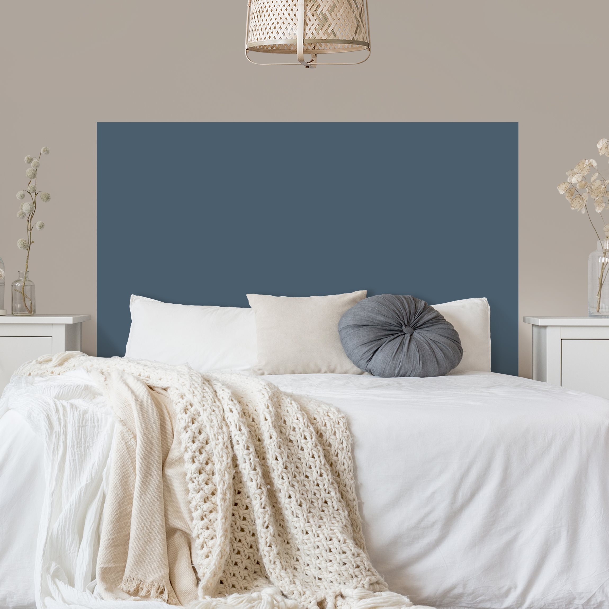 Kopfteil Bett Schieferblau