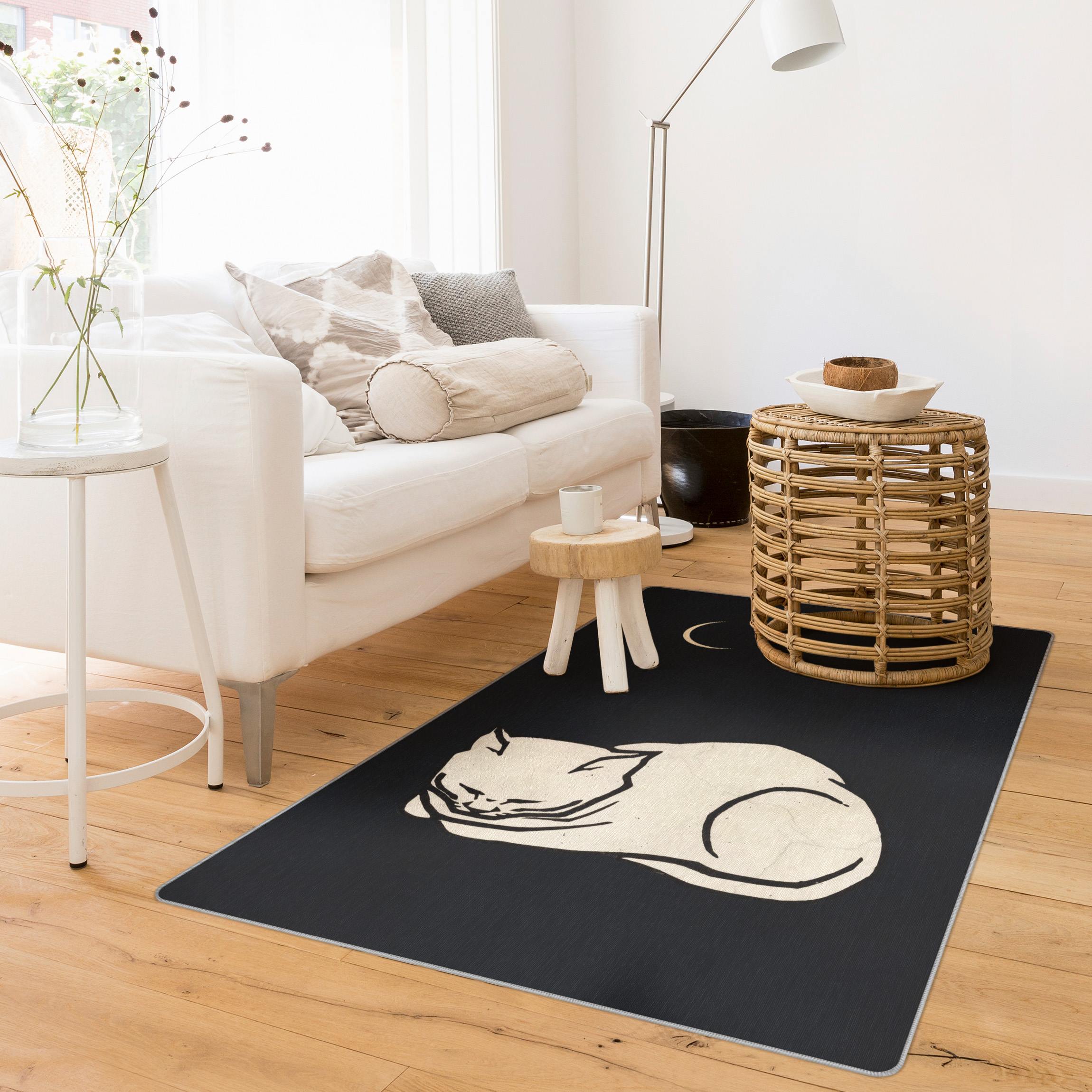 Teppich Schlafende Katze Illustration