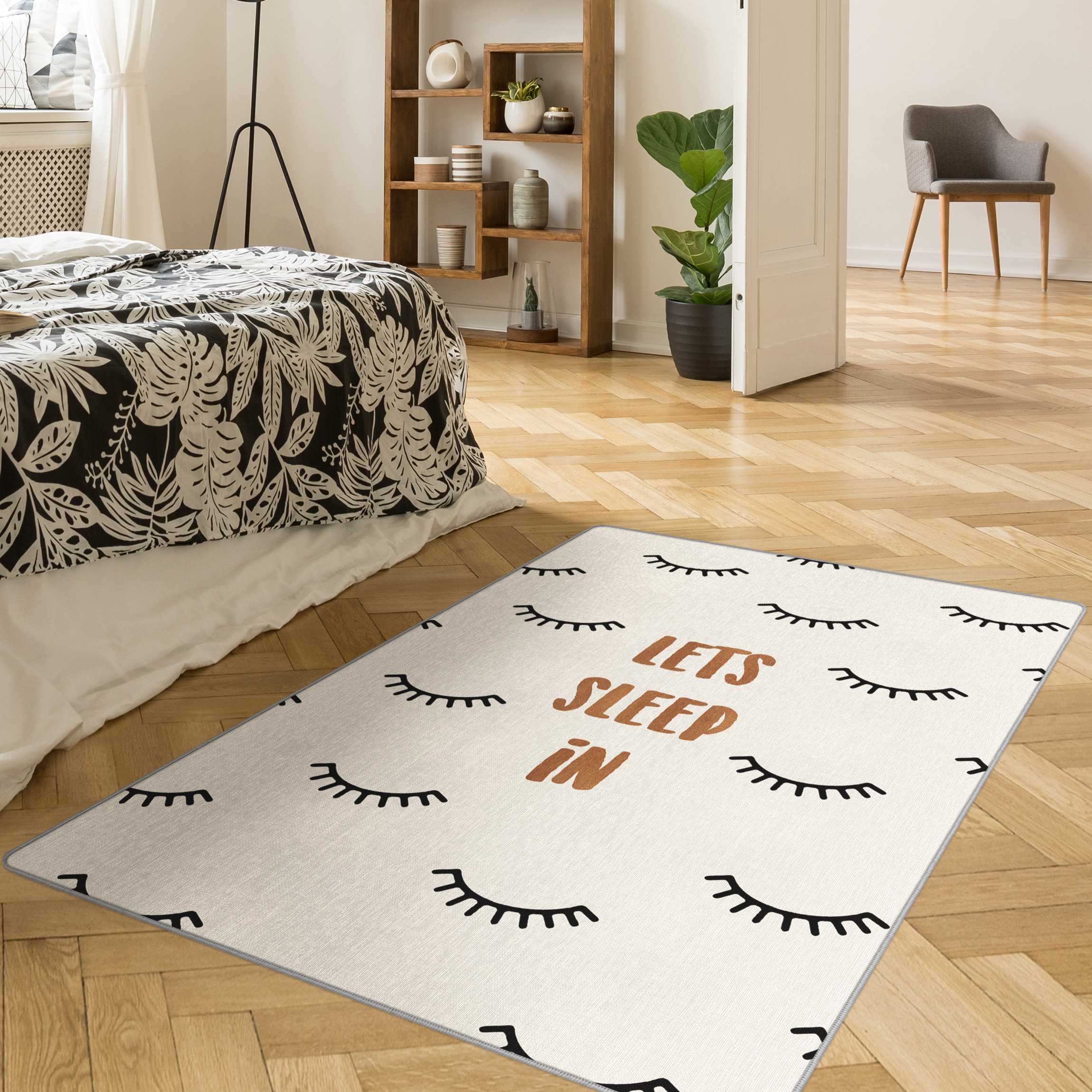 Teppich Schlafzimmer Zitat Lets Sleep In