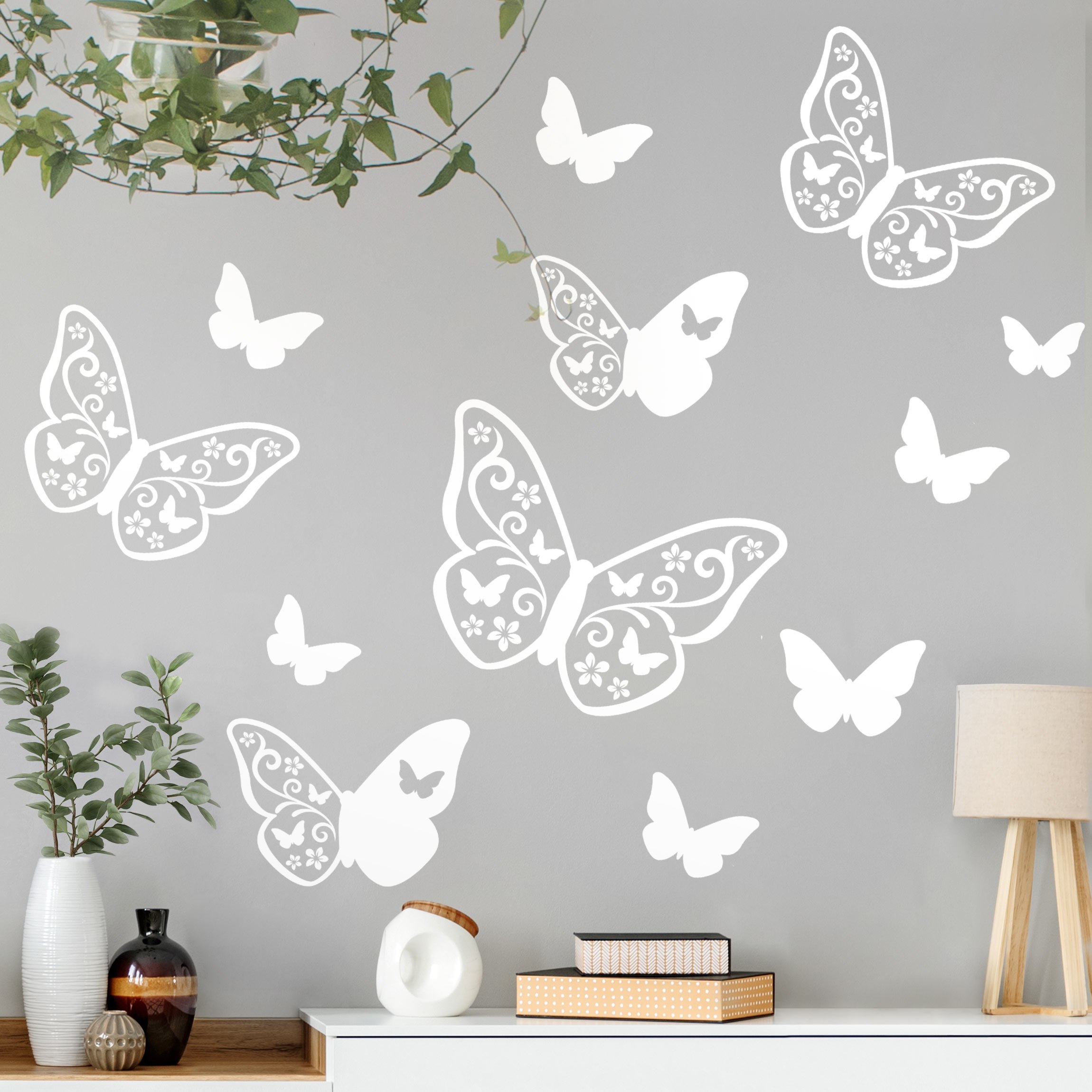 Wandtattoo Tiere 12-teilig Schmetterling Deko