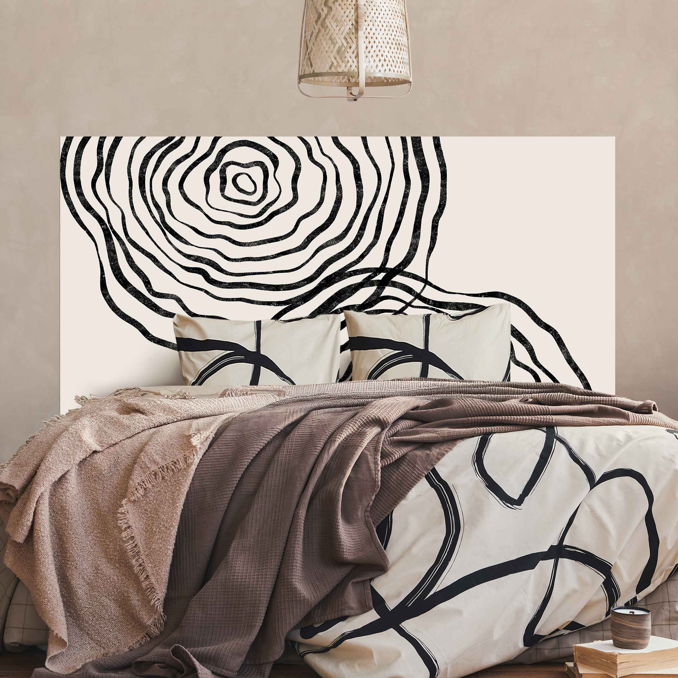 Kopfteil Bett Schwarze Kreise I