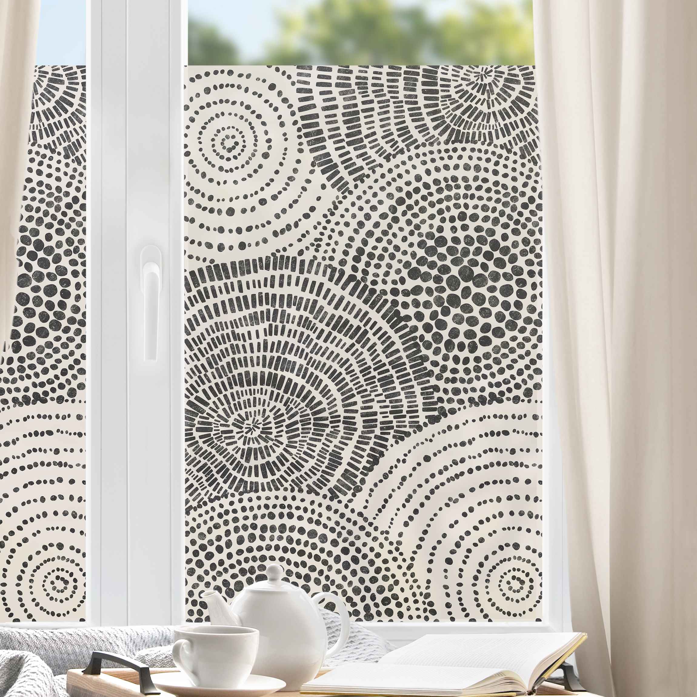 Fensterfolie Schwarze Kreise VI