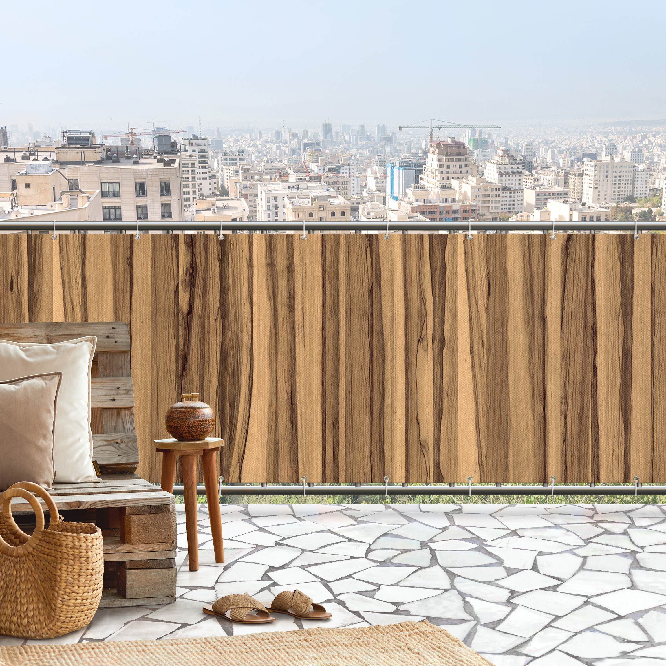 Balkon Sichtschutz Schwarze Olive