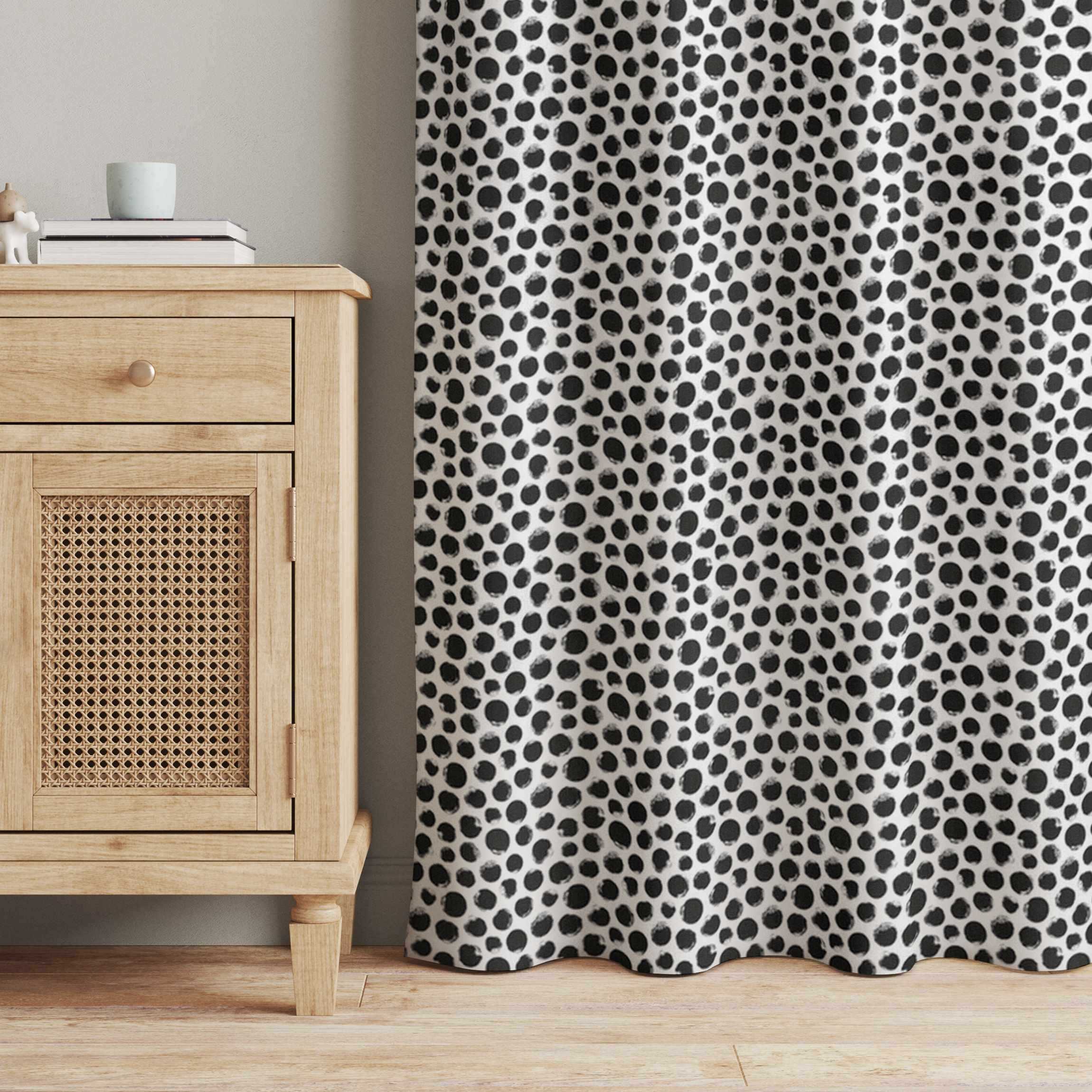 Vorhang Schwarze Tusche Polkadots