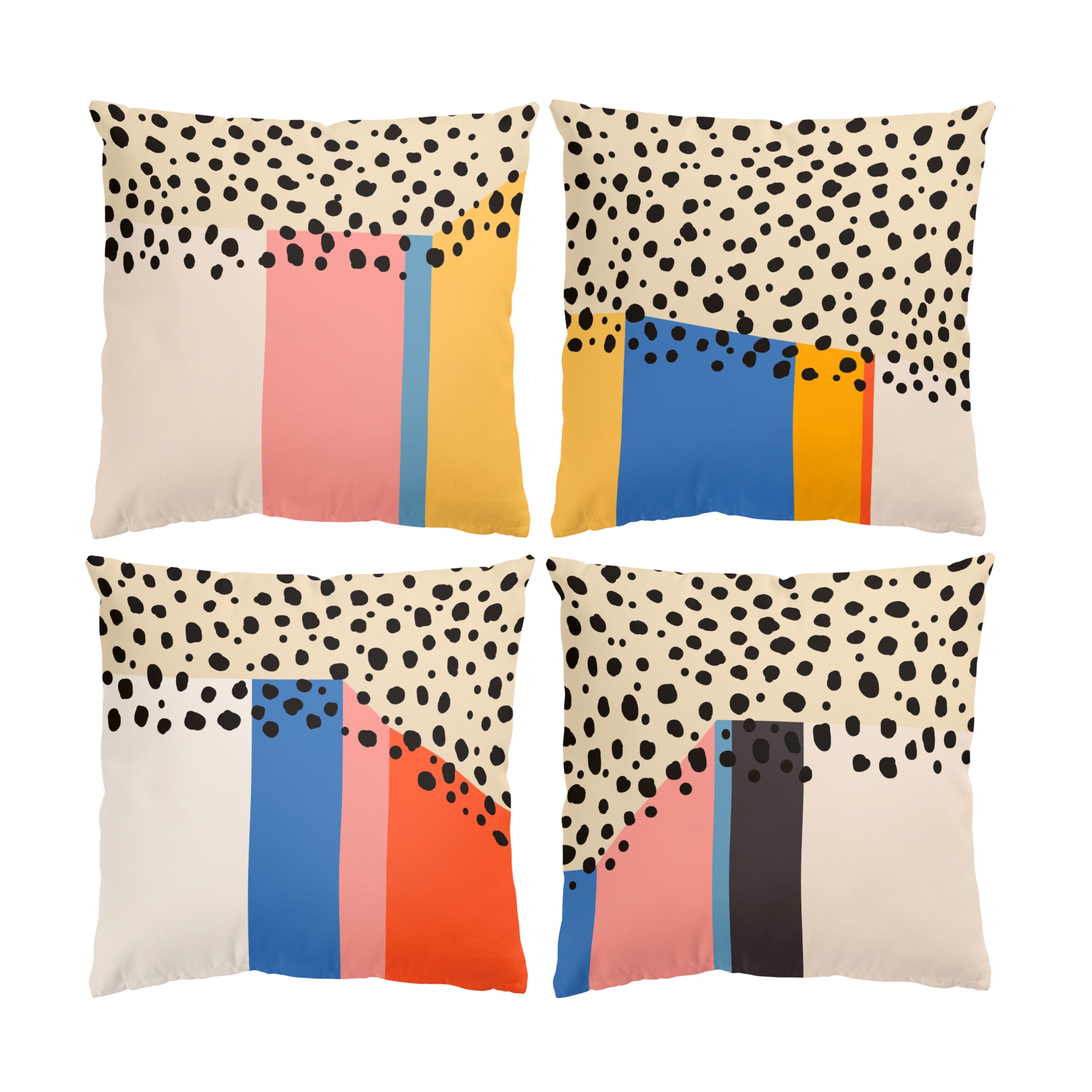 Dekokissen 4er Set Schwarzer Schnee Jahreszeiten Set