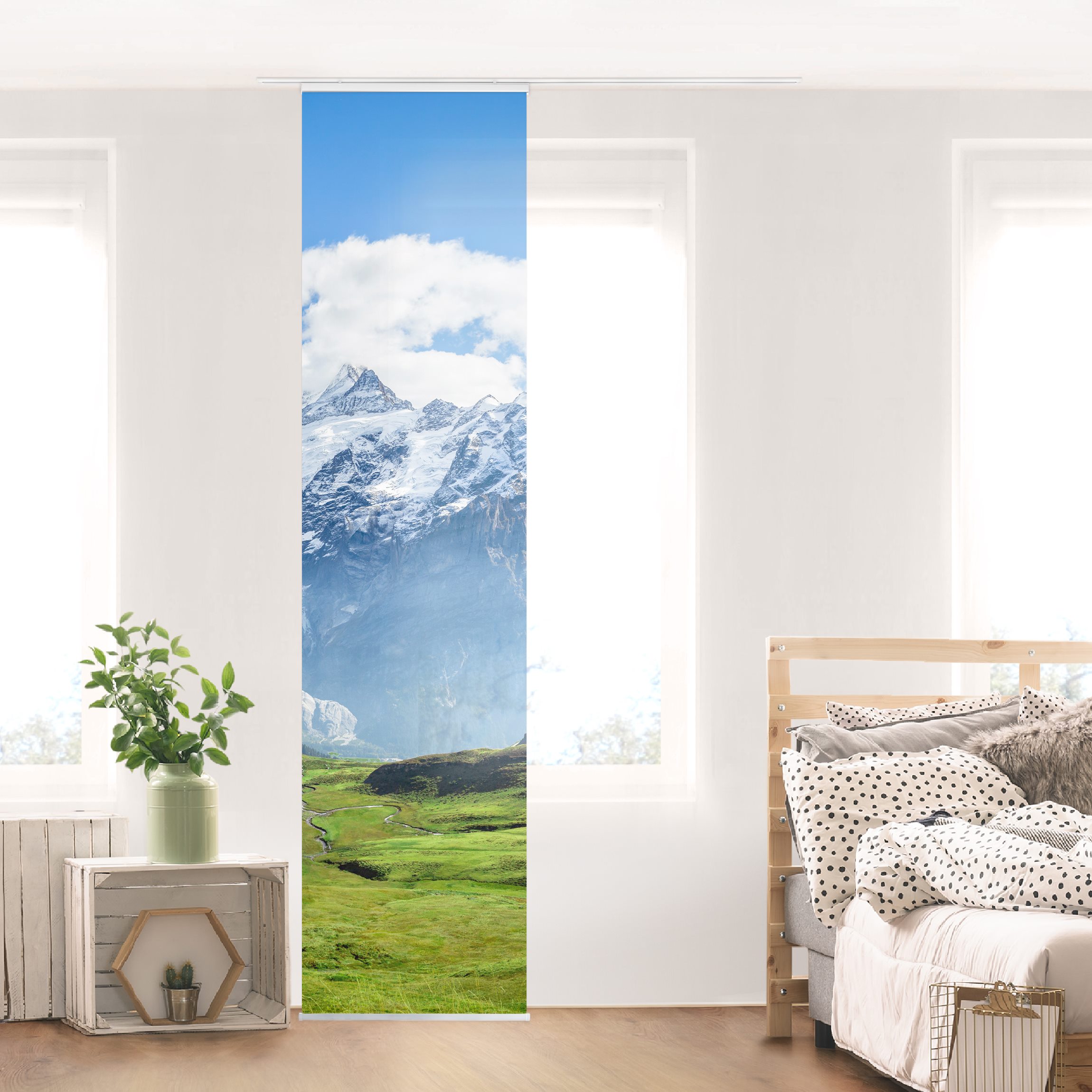 Schiebegardine Schweizer Alpenpanorama