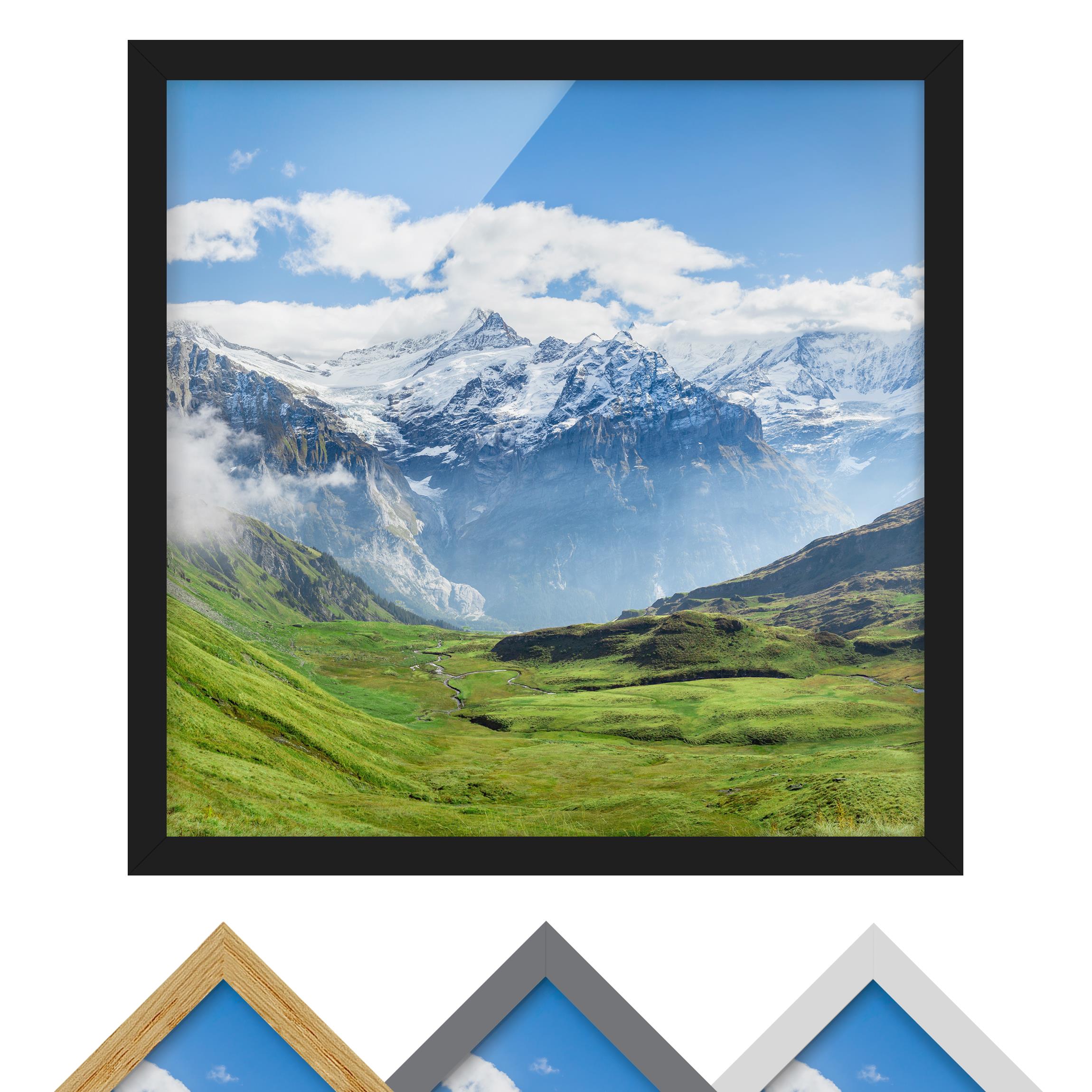 Bild mit Rahmen Schweizer Alpenpanorama