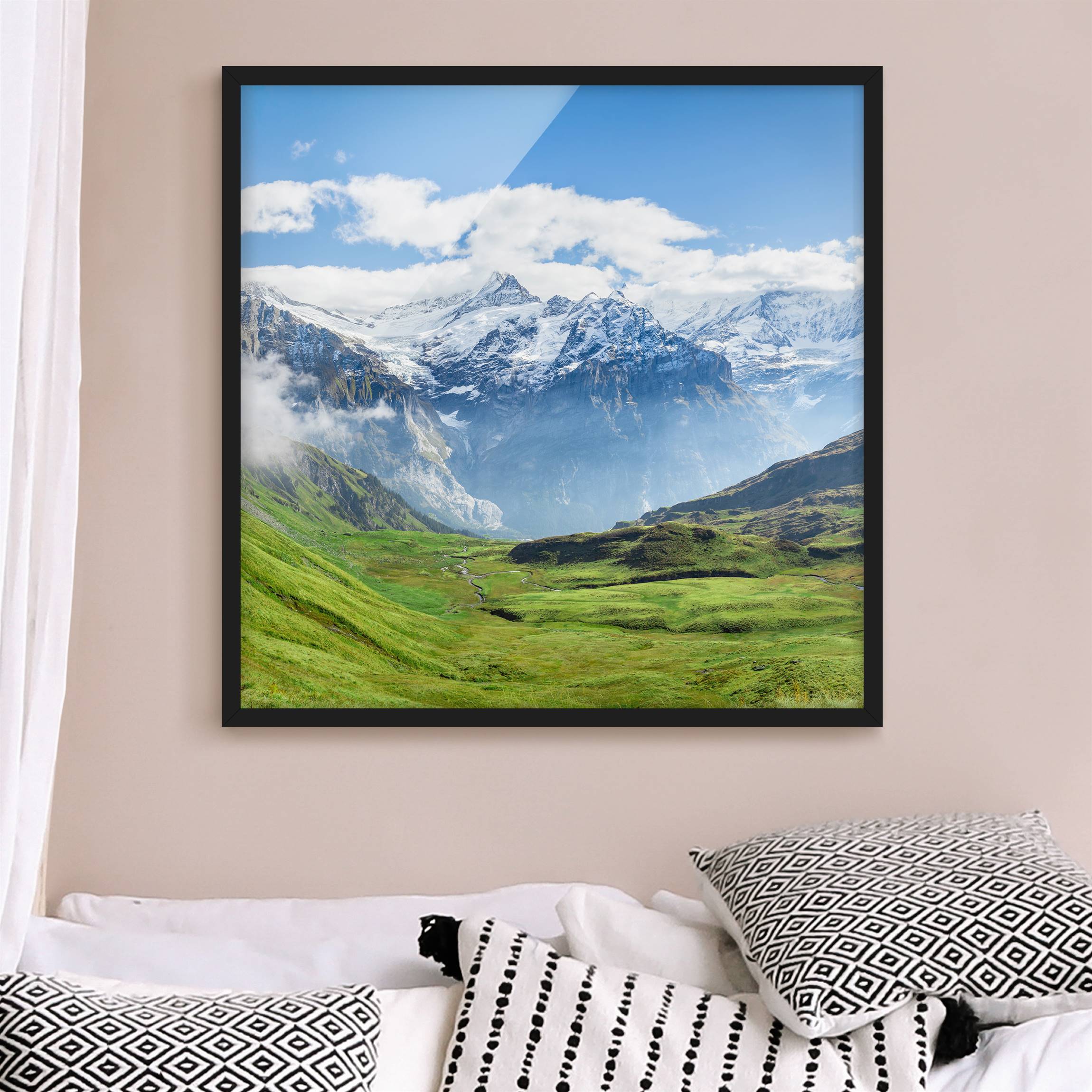 Bild mit Rahmen Schweizer Alpenpanorama