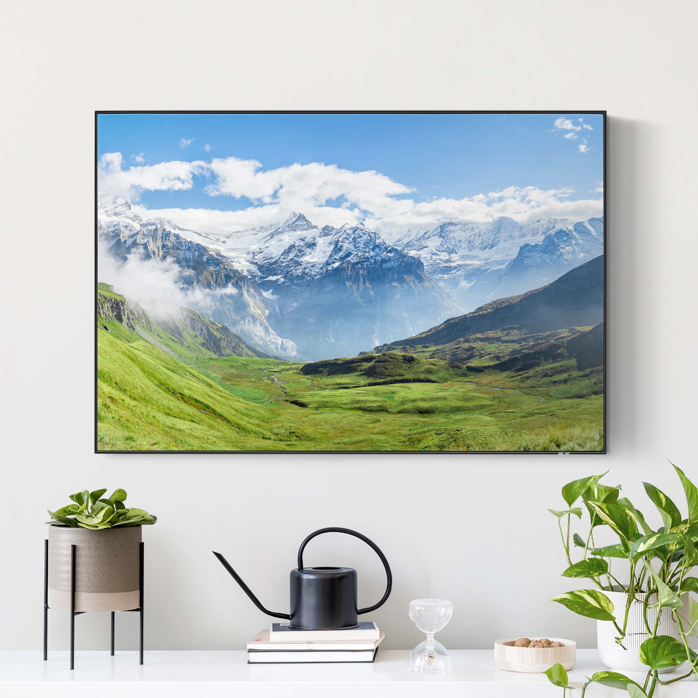 Akustik-Wechselbild Schweizer Alpenpanorama